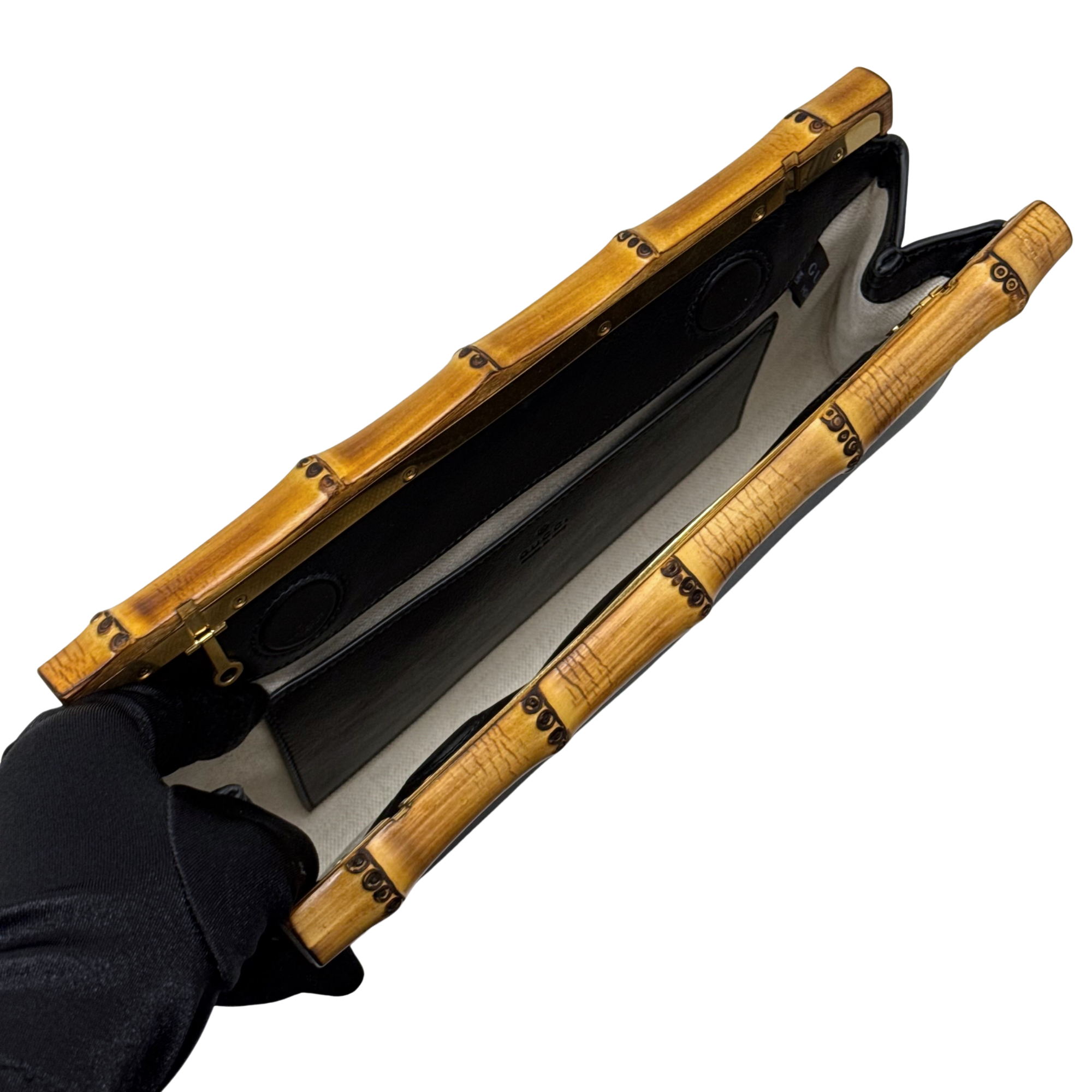 Gucci Diana clutch black with bamboo top closure (pre-owned)