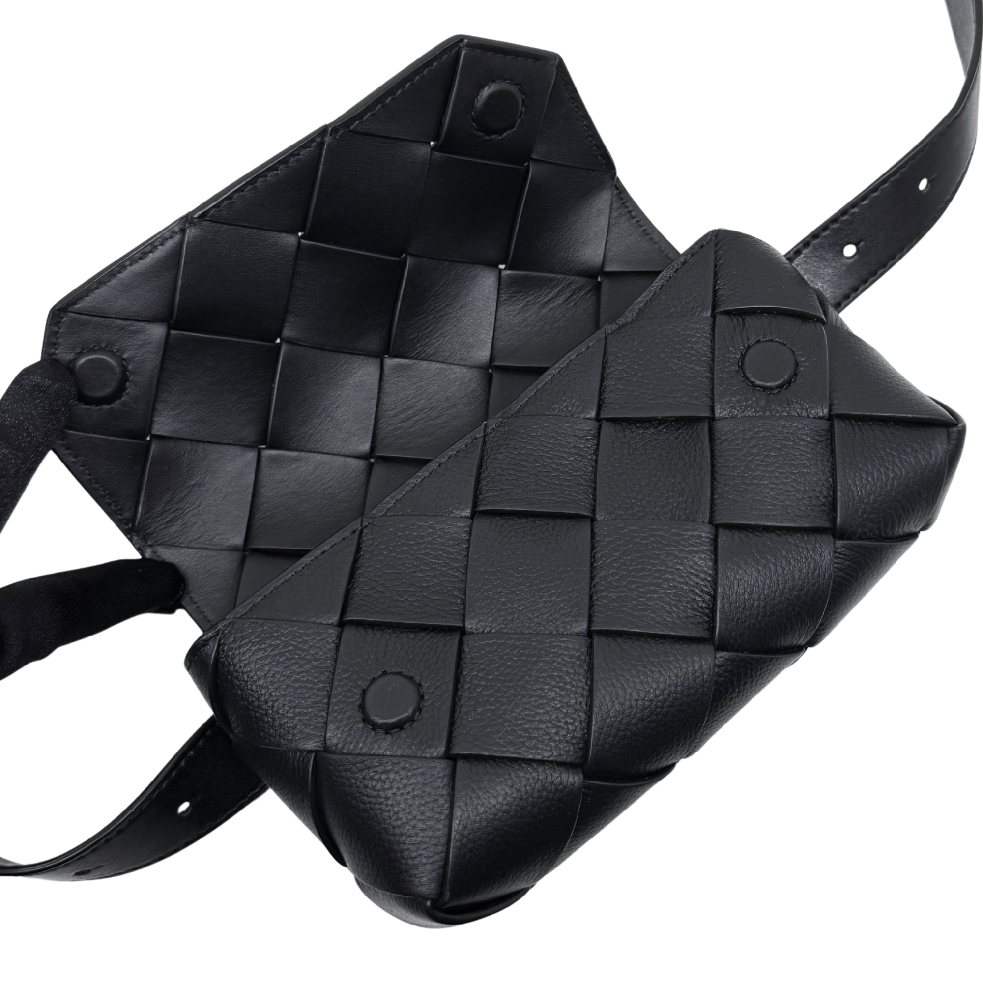 Bottega Veneta Leather Intreccio Diago Belt Bag Black (brand new)