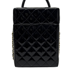 Chanel Small Box Shoulder Bag in black patent calfskin microchipped (pre-owned)