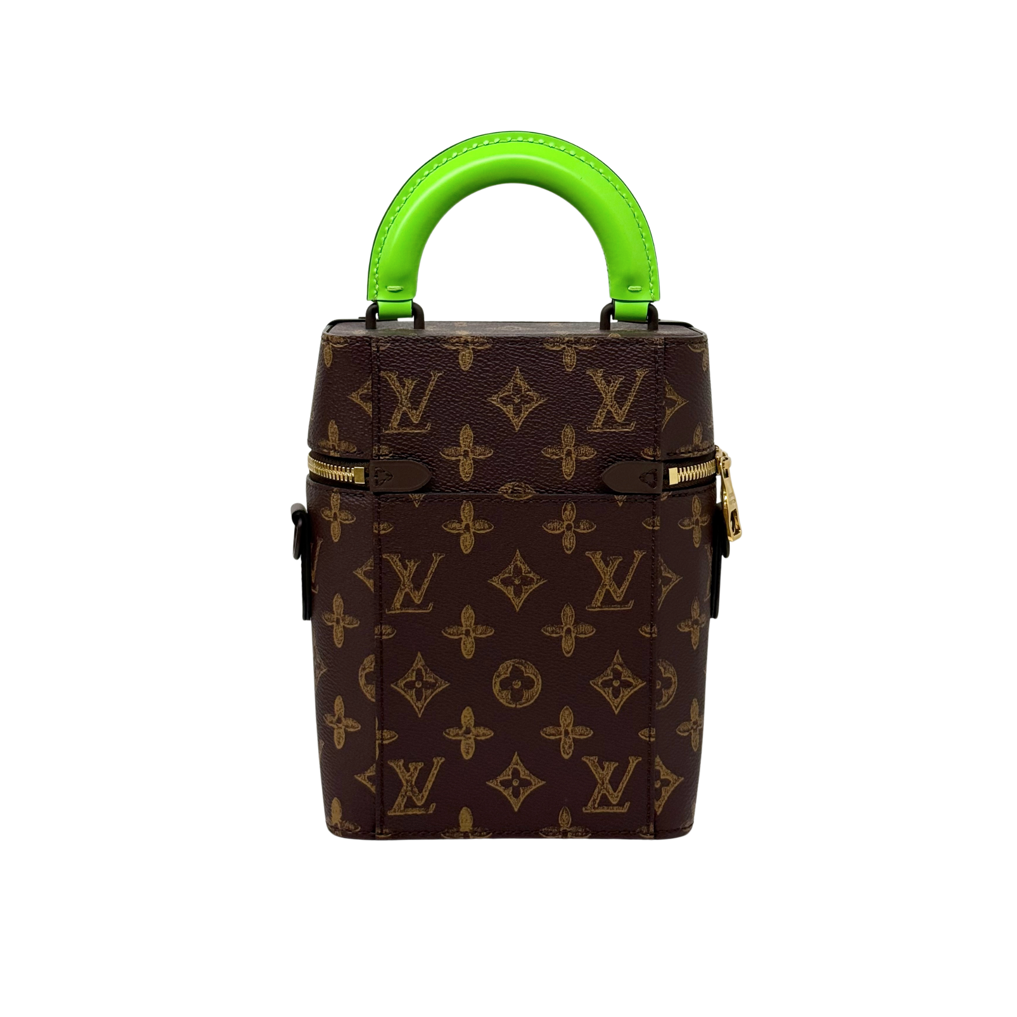 Louis Vuitton Monogram No7 Vertical Box Trunk satchel green and brown (pre-owned)