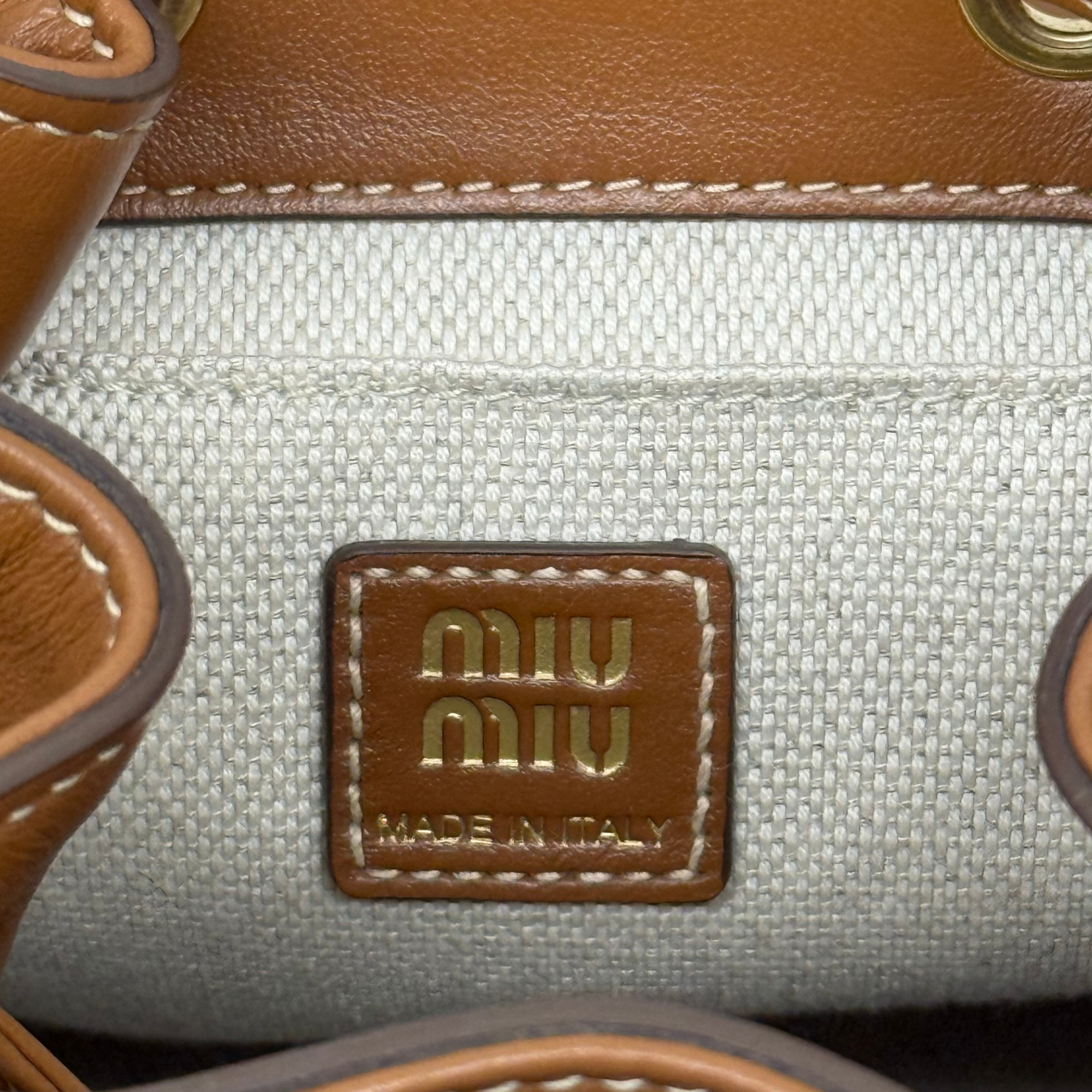 Miu Miu Leather Brown backpack (pre-owned)