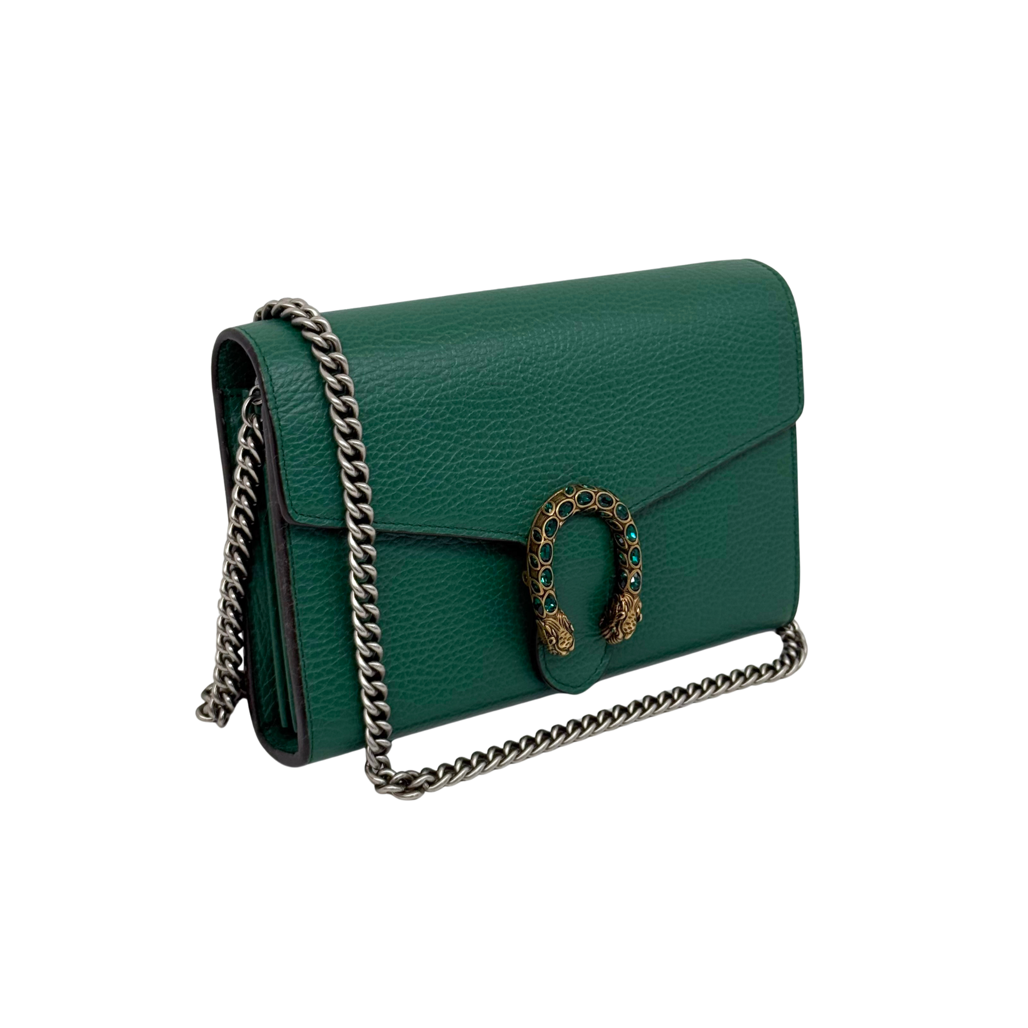 Gucci Calfskin Dionysus Wallet on Chain crossbody Green (brand new)