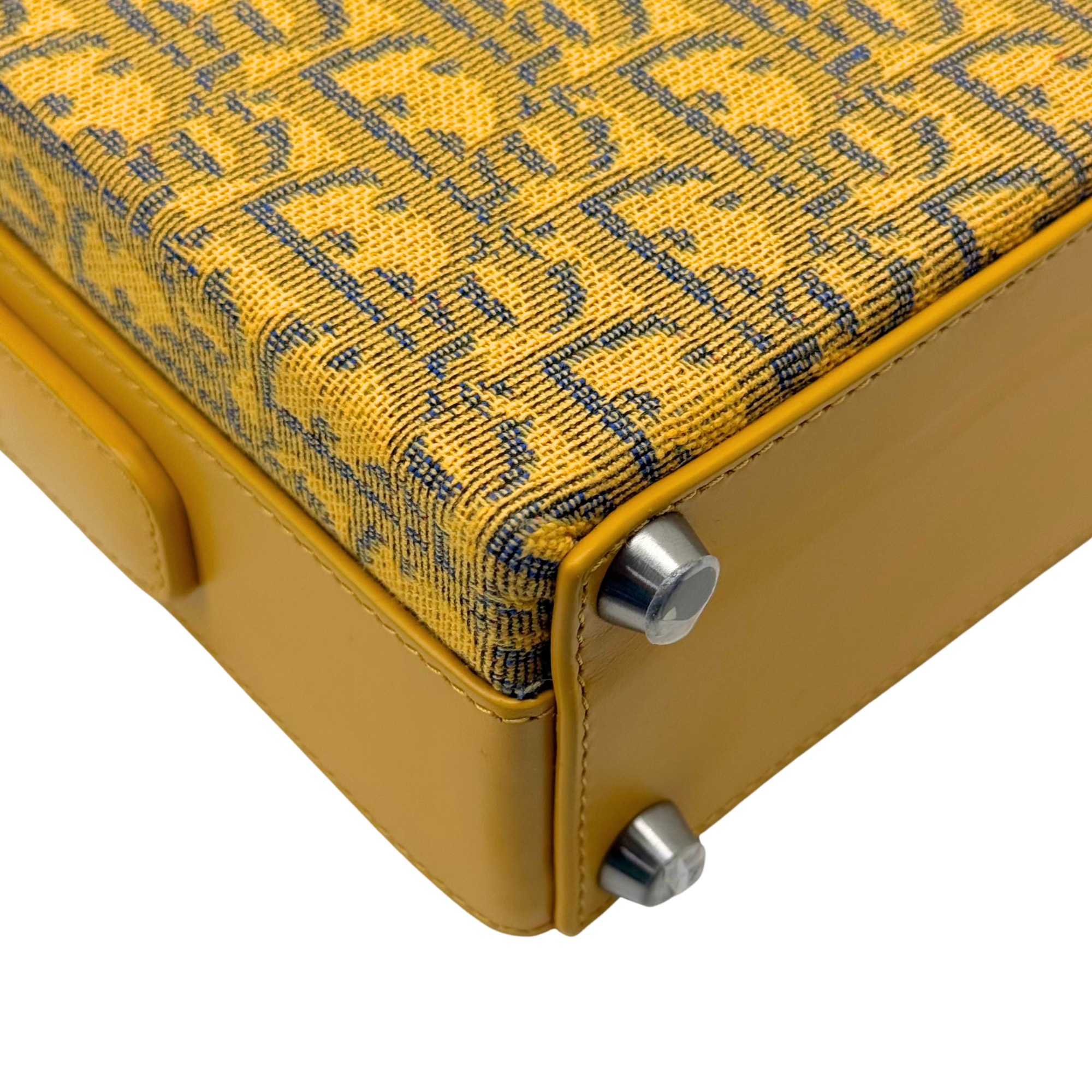 Dior shoulder bag in yellow monogram canvas Oblique and yellow leather (brand new)