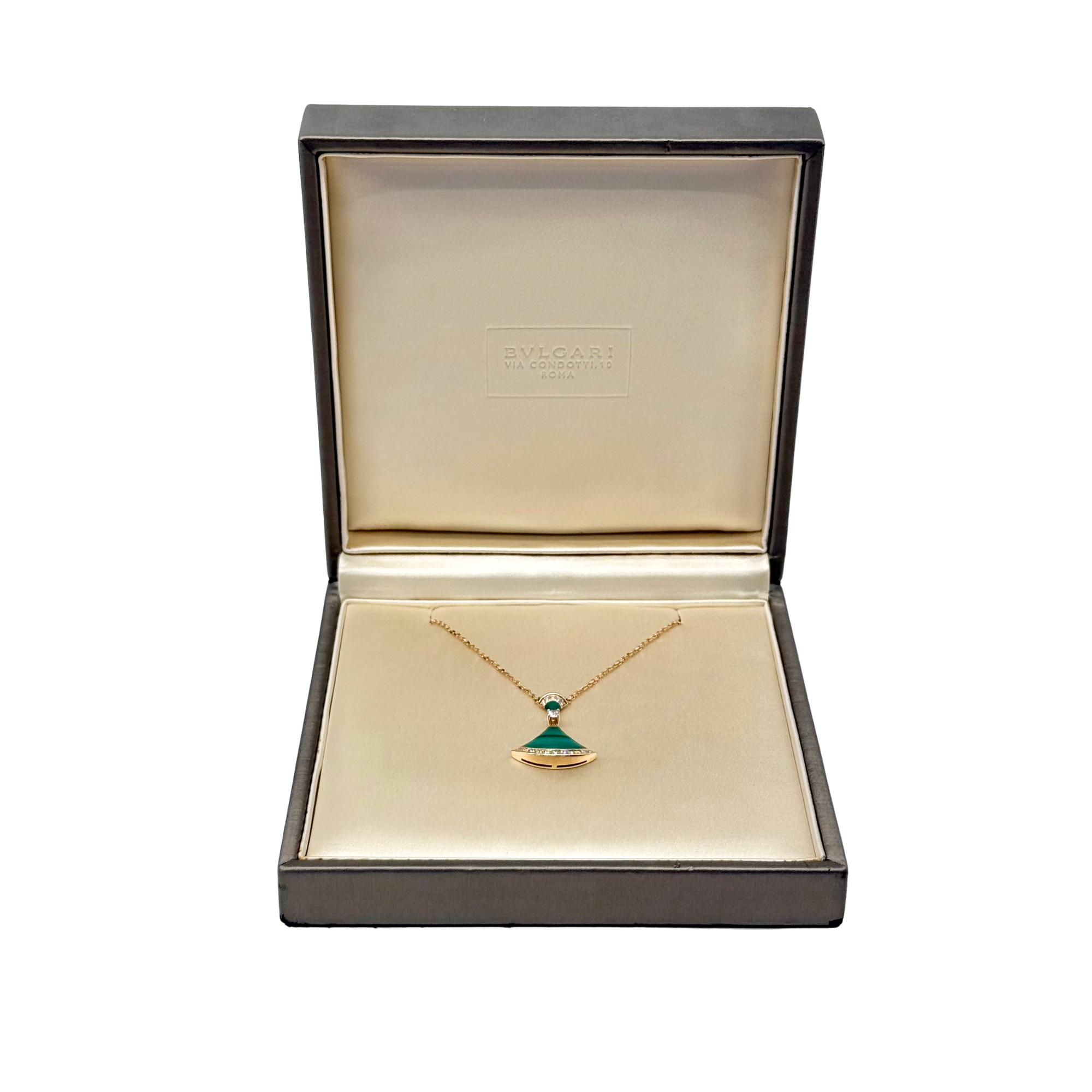 Bvlgari Rose Gold Divas' Dream Malachite Diamond Pavé Necklace (pre-owned)