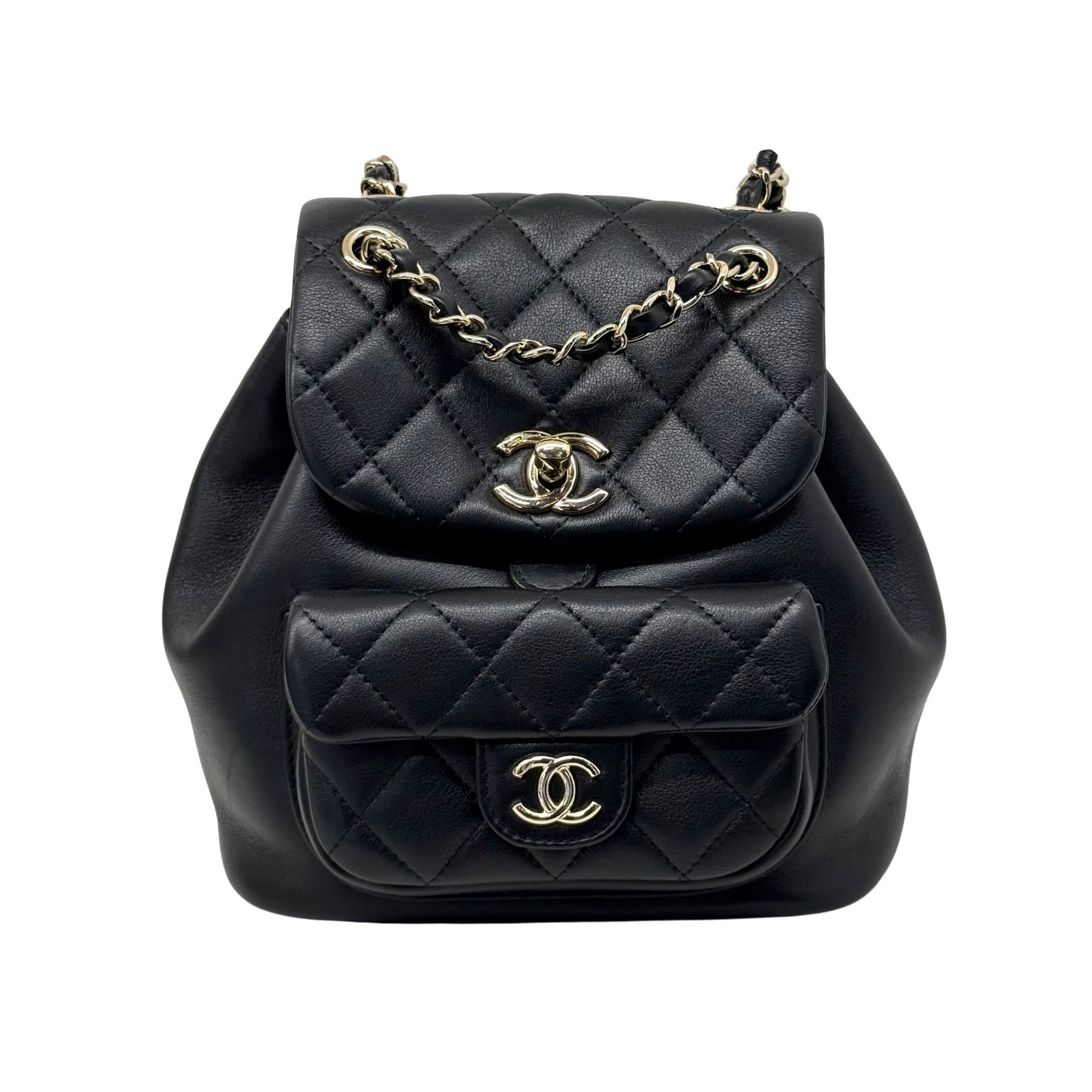 Chanel black backpack bag