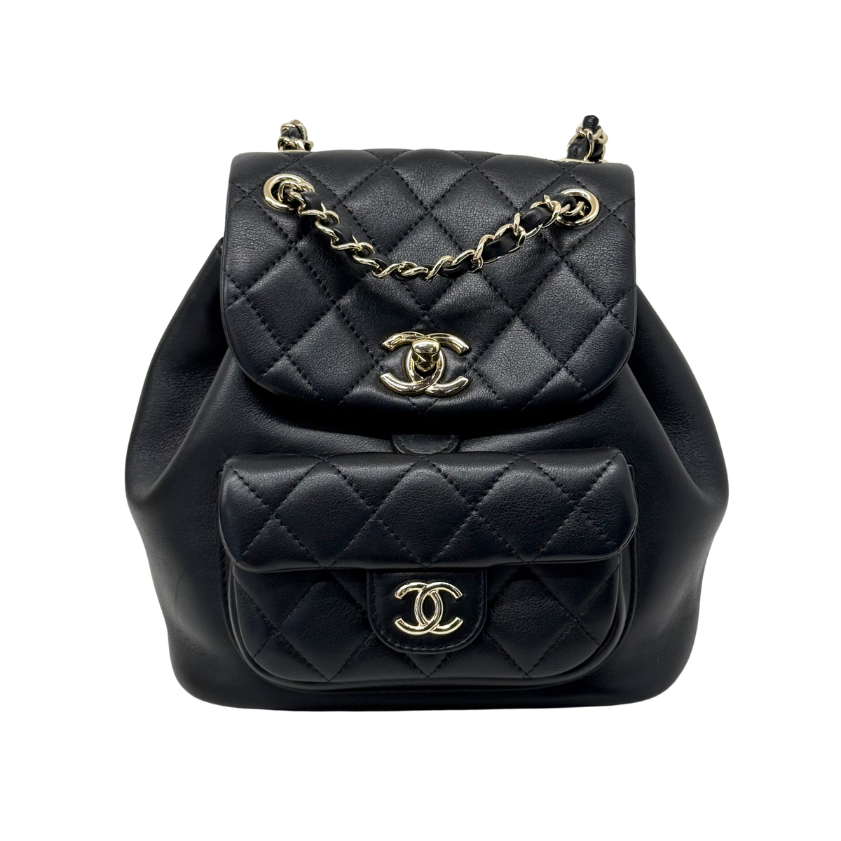 Chanel black backpack bag