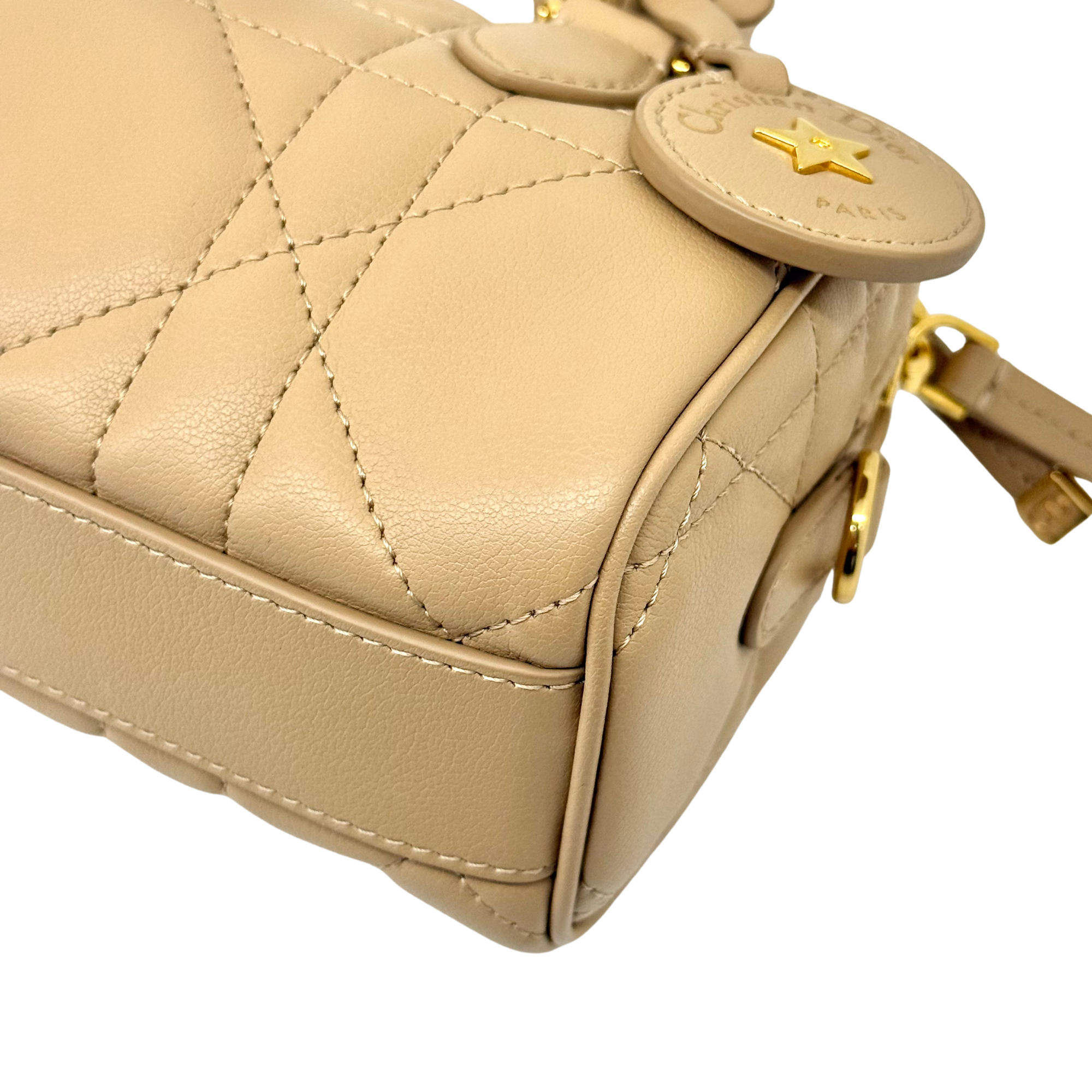 Dior Nano Dior Groove 17 Bag In Calfskin Leather With Gold Hardware Biscuit (brand new)