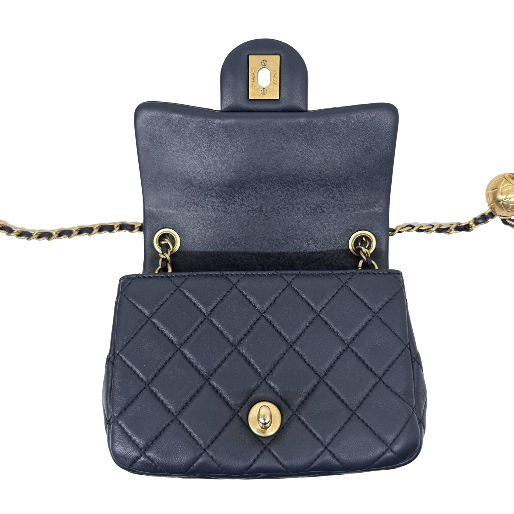 Chanel dark blue flap bag