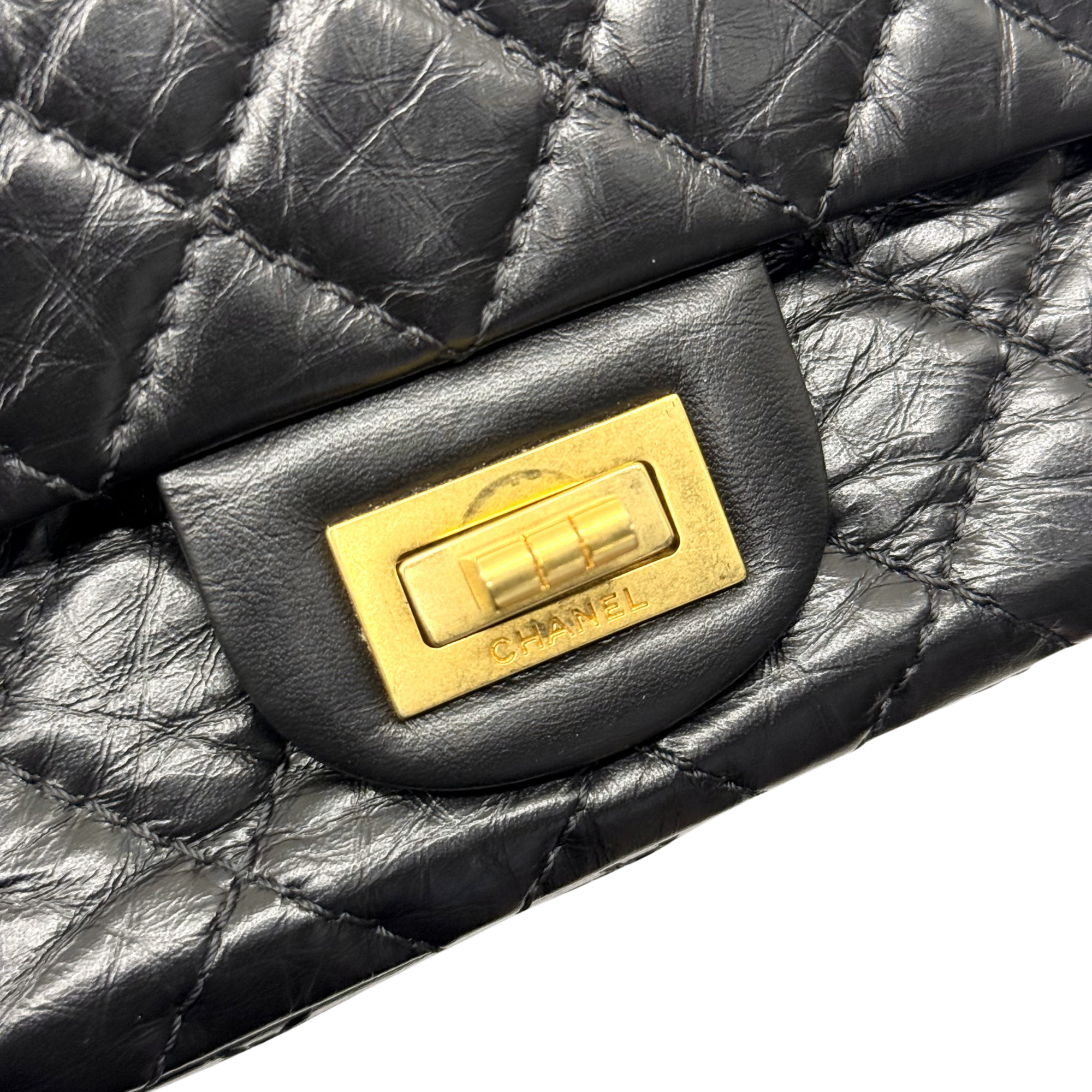 Chanel black bag medium rectangle lock