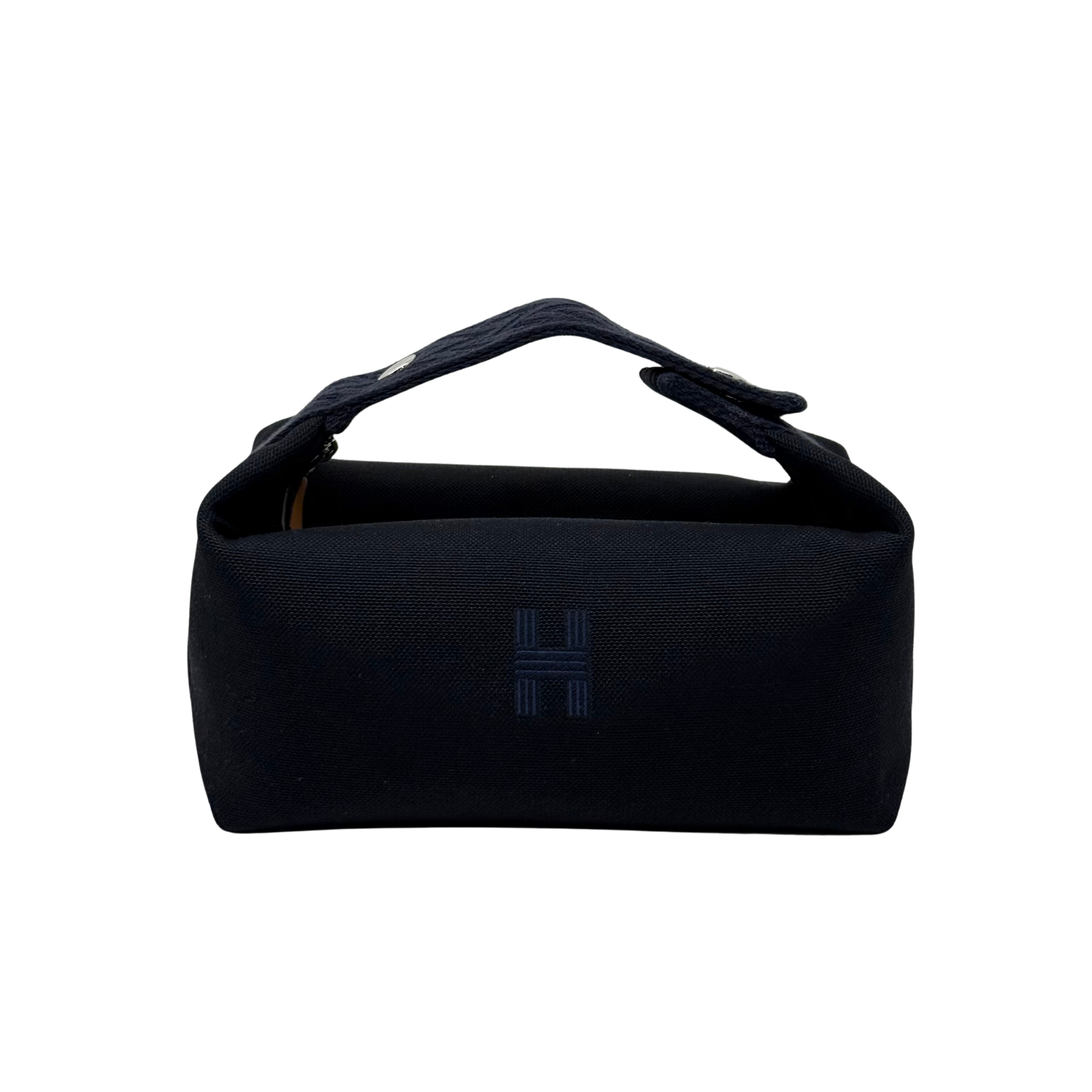 Hermès Bleu Nuit Canvas Small Bride-A-Brac Pouch (pre-owned)