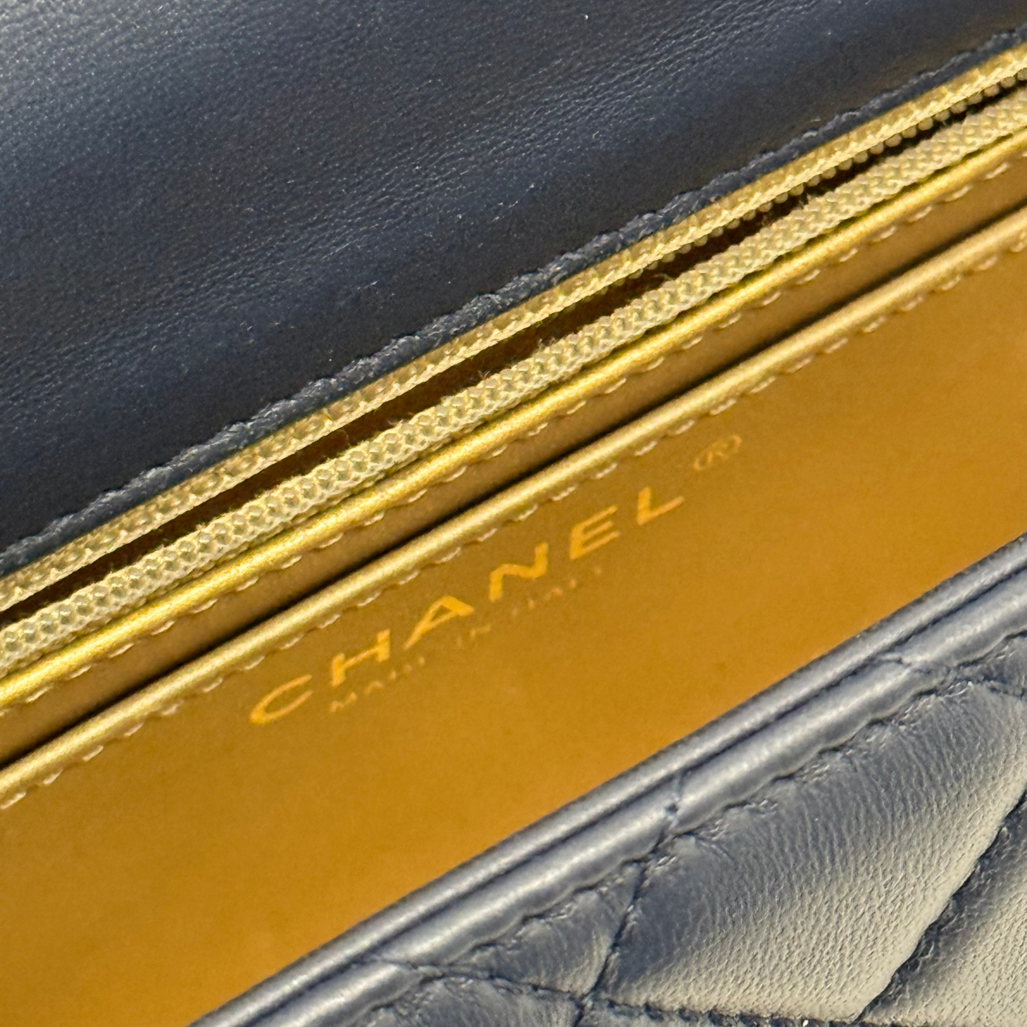 Chanel dark blue flap bag
