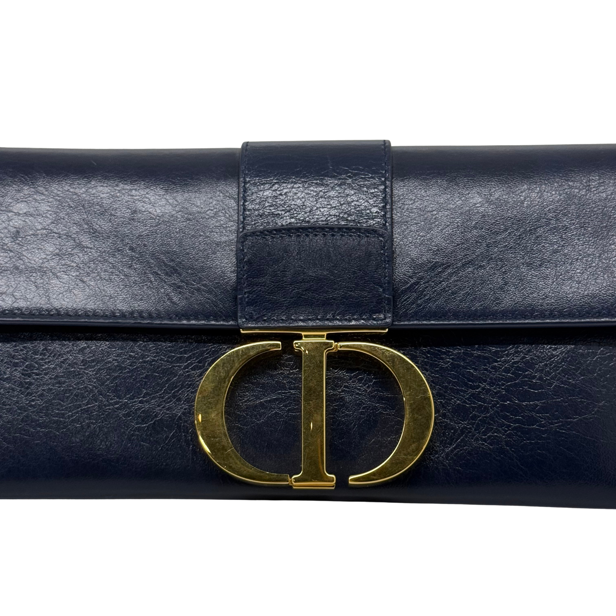 Dior Leather Montaigne 30 Clutch with Chain crossbody bag (pre-owned)