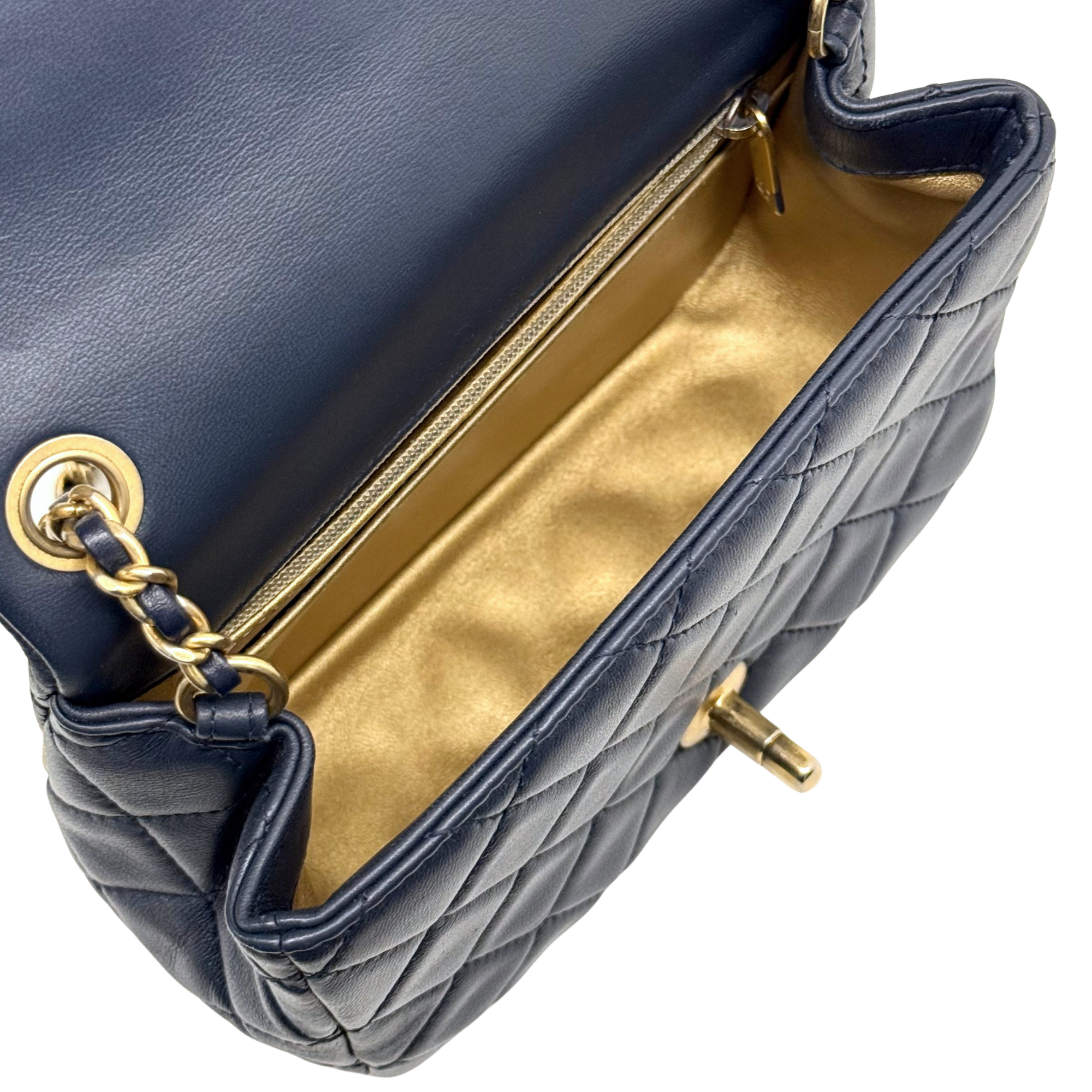 Chanel dark blue flap bag