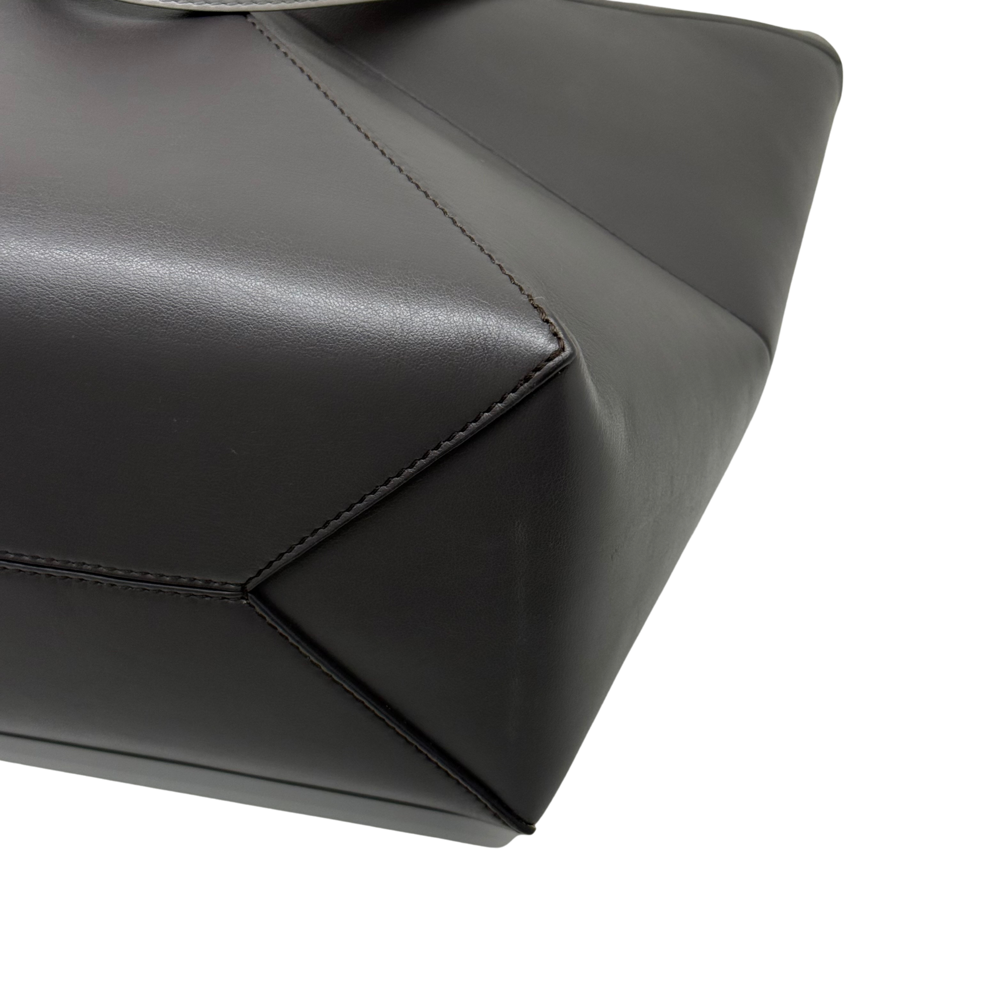 Loewe Grey Puzzle Fold Medium Leather Tote Bag (pre-owned)