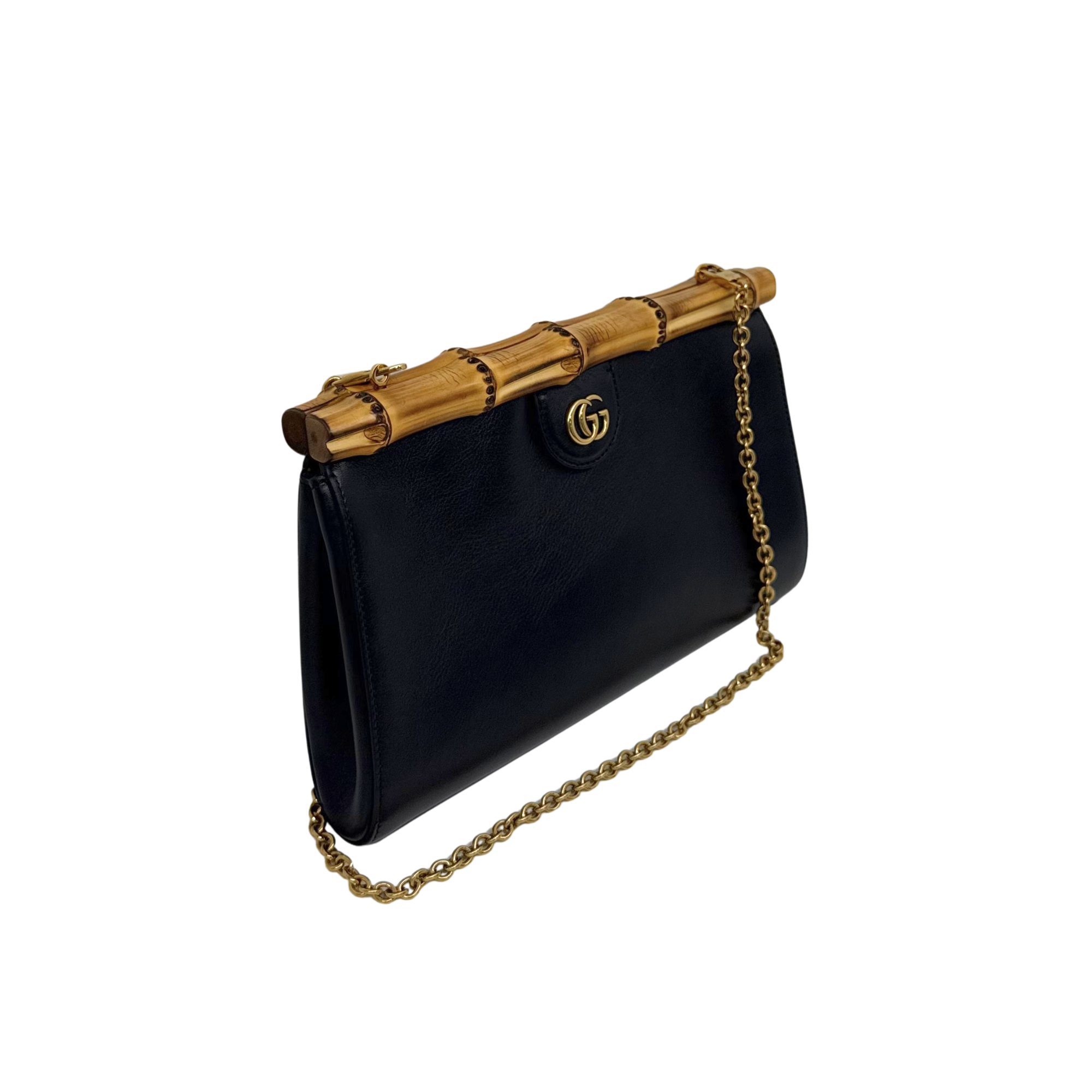 Gucci Diana clutch black with bamboo top closure (pre-owned)