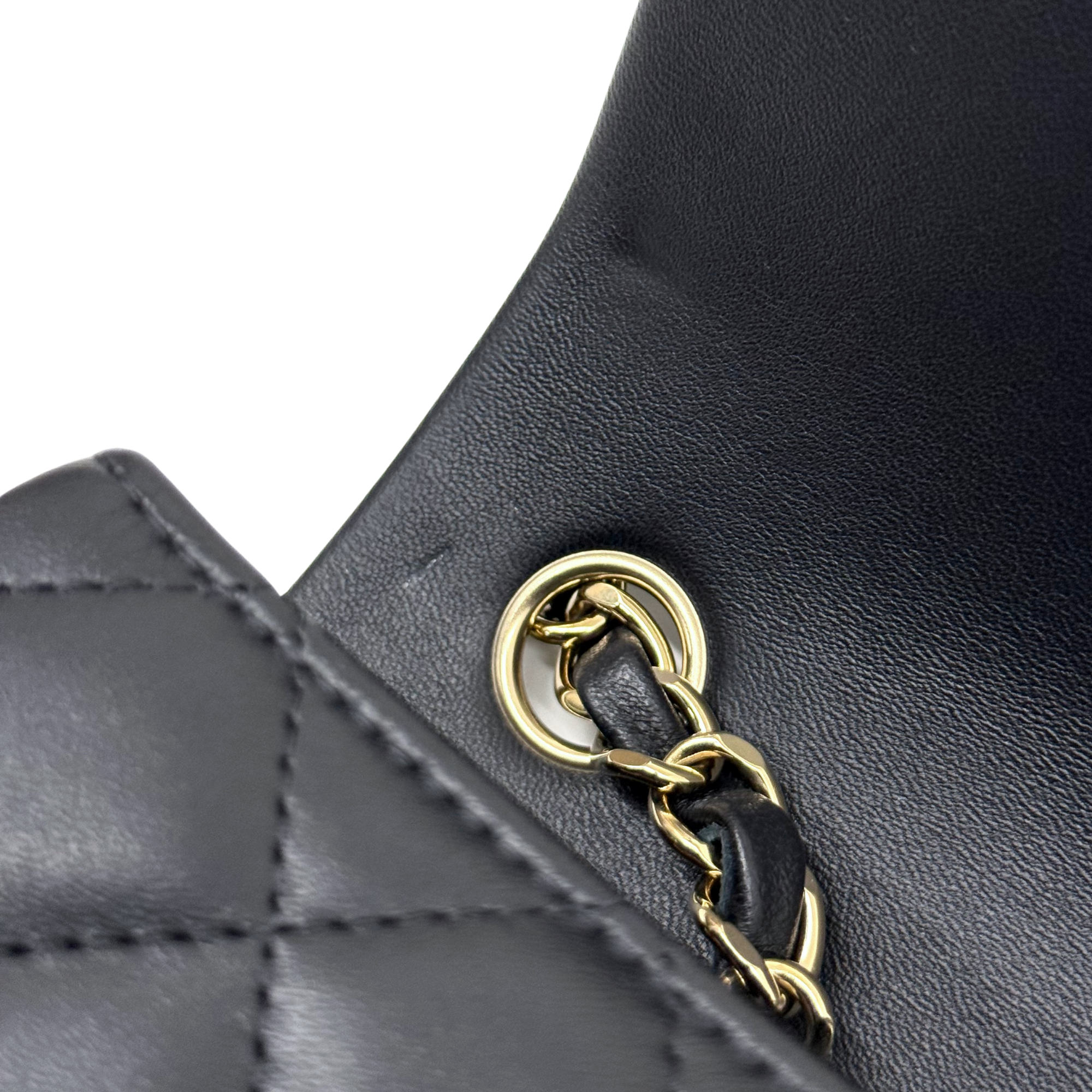 Chanel black bag soft leather gold hardware