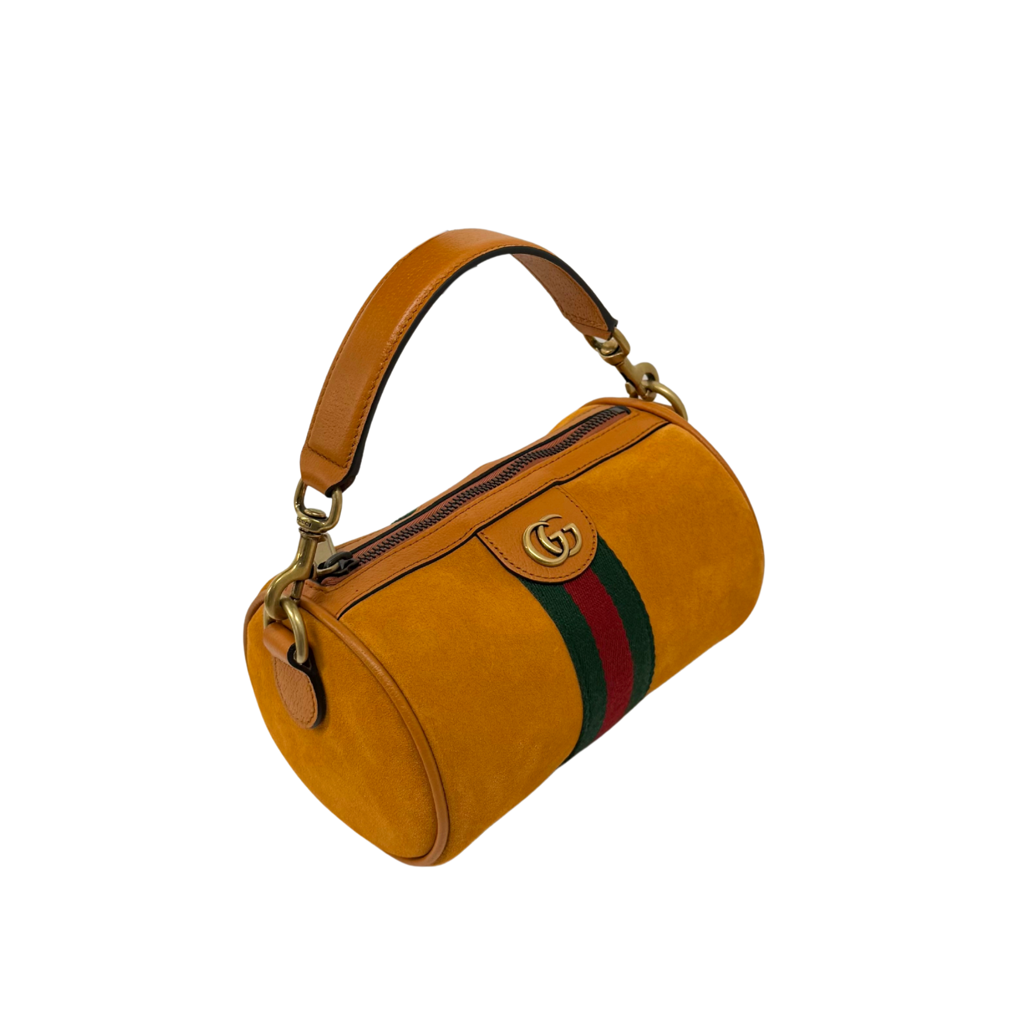 Gucci Ophidia mini cylinder bag in orange suede (brand new)