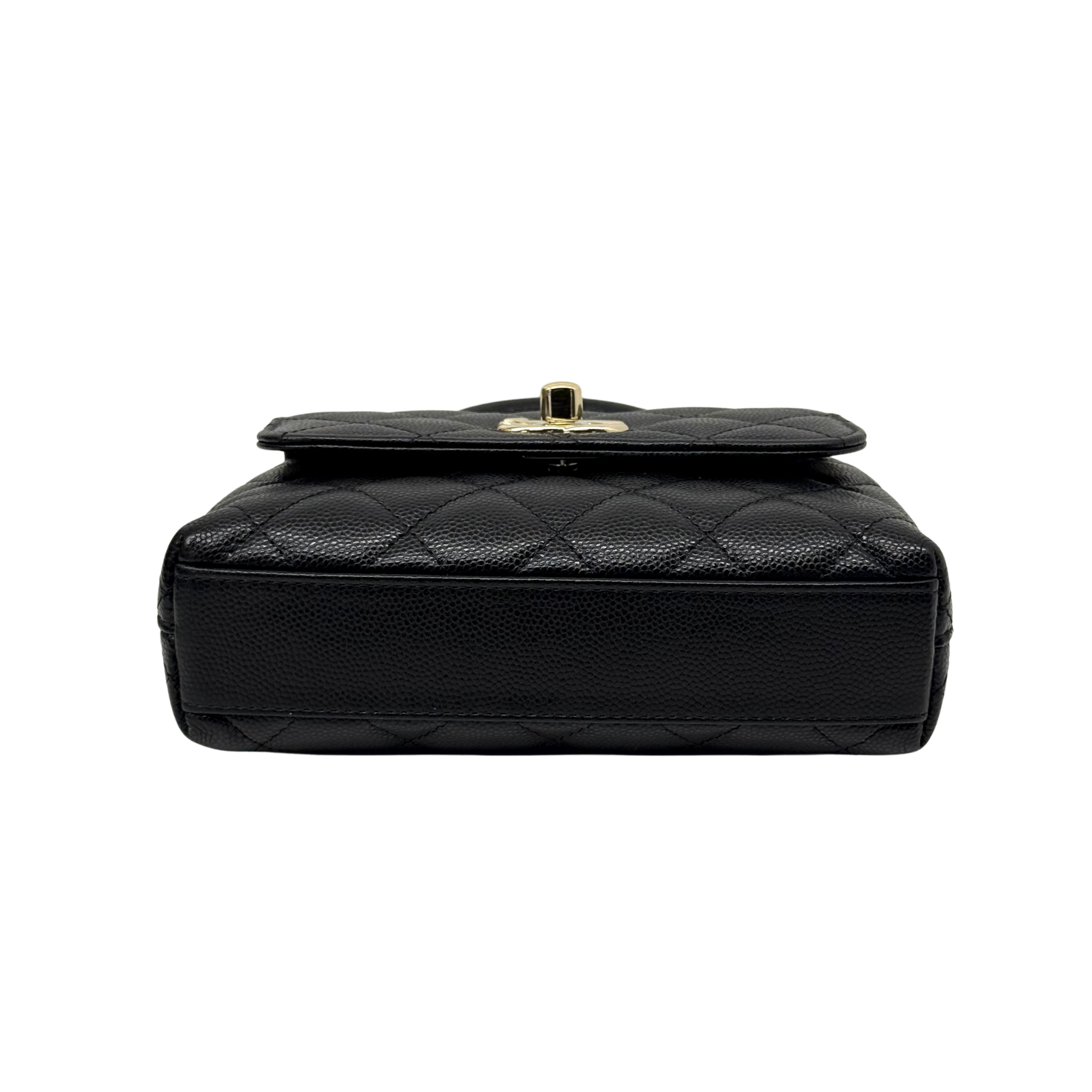 Chanel top handle black caviar