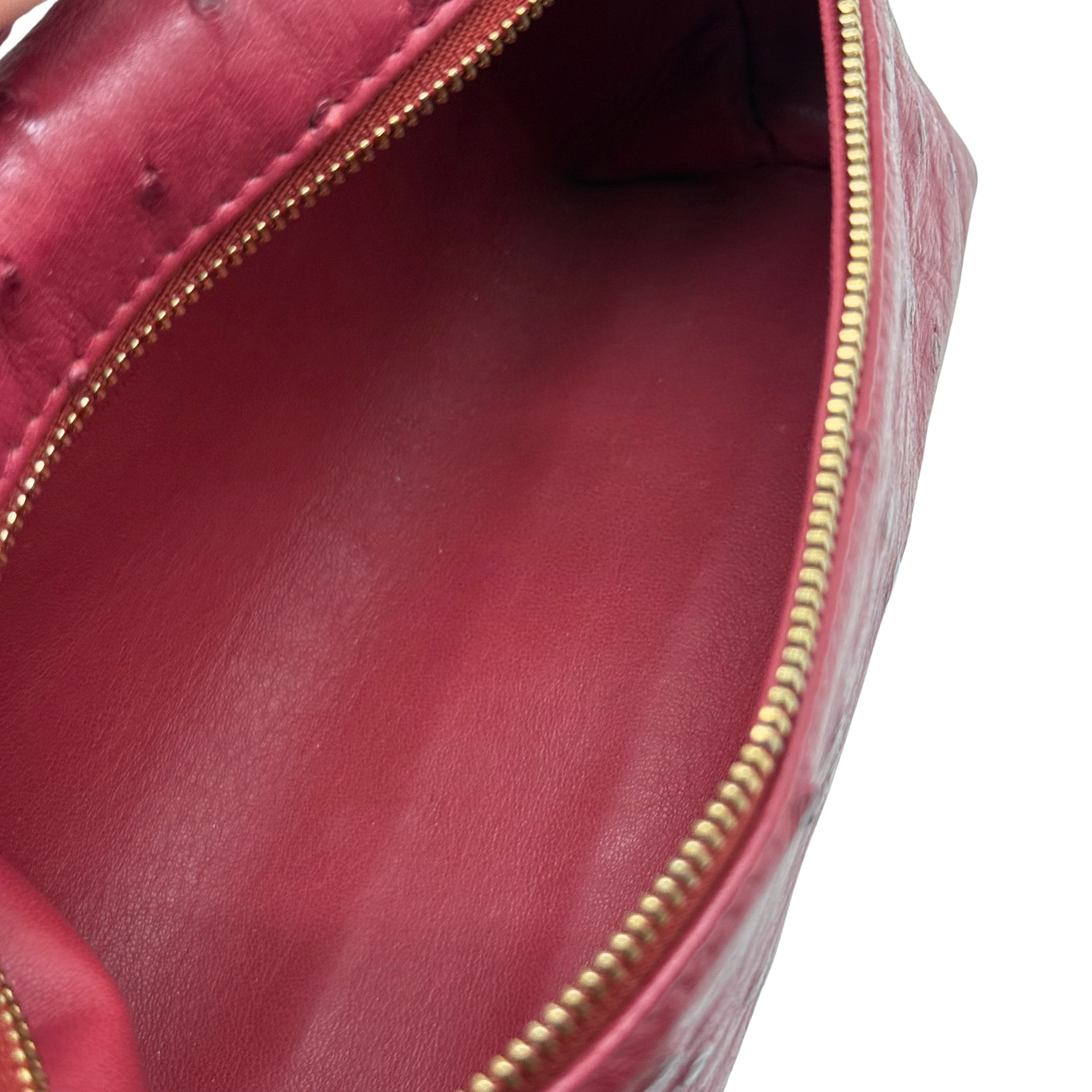 Loro Piana Light Pomegranate Ostrich L19 Pouch (pre-owned)