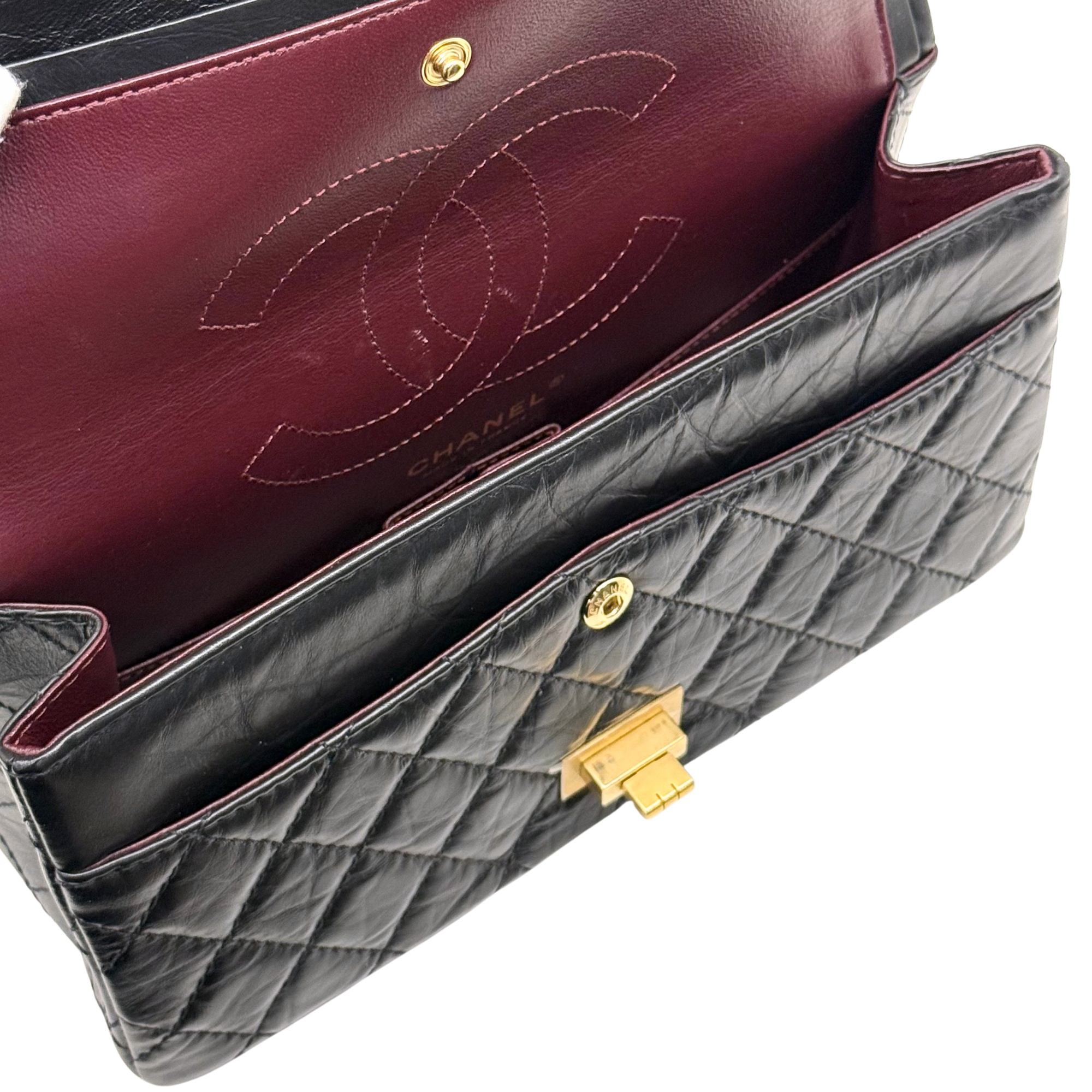 Chanel black bag medium rectangle lock
