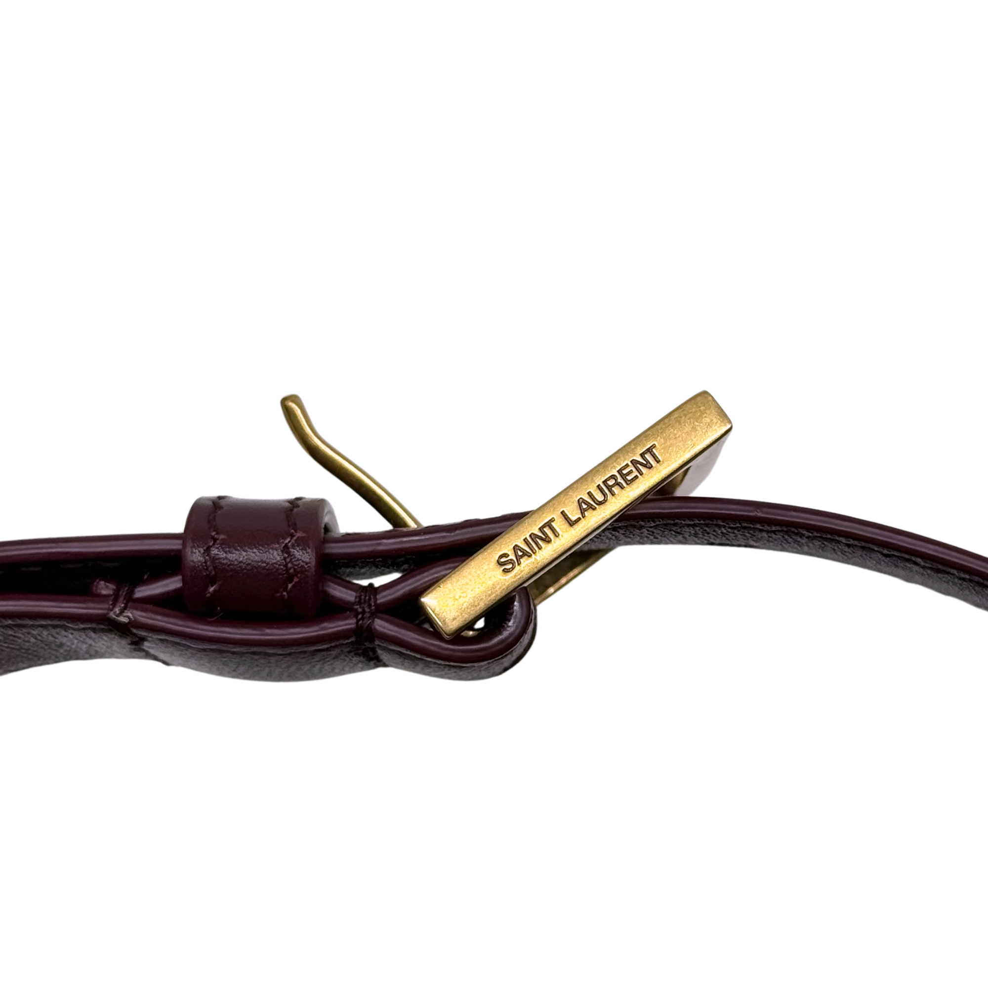 Saint Laurent Le 61 Besace bag flap closure with gold YSL logo hardware