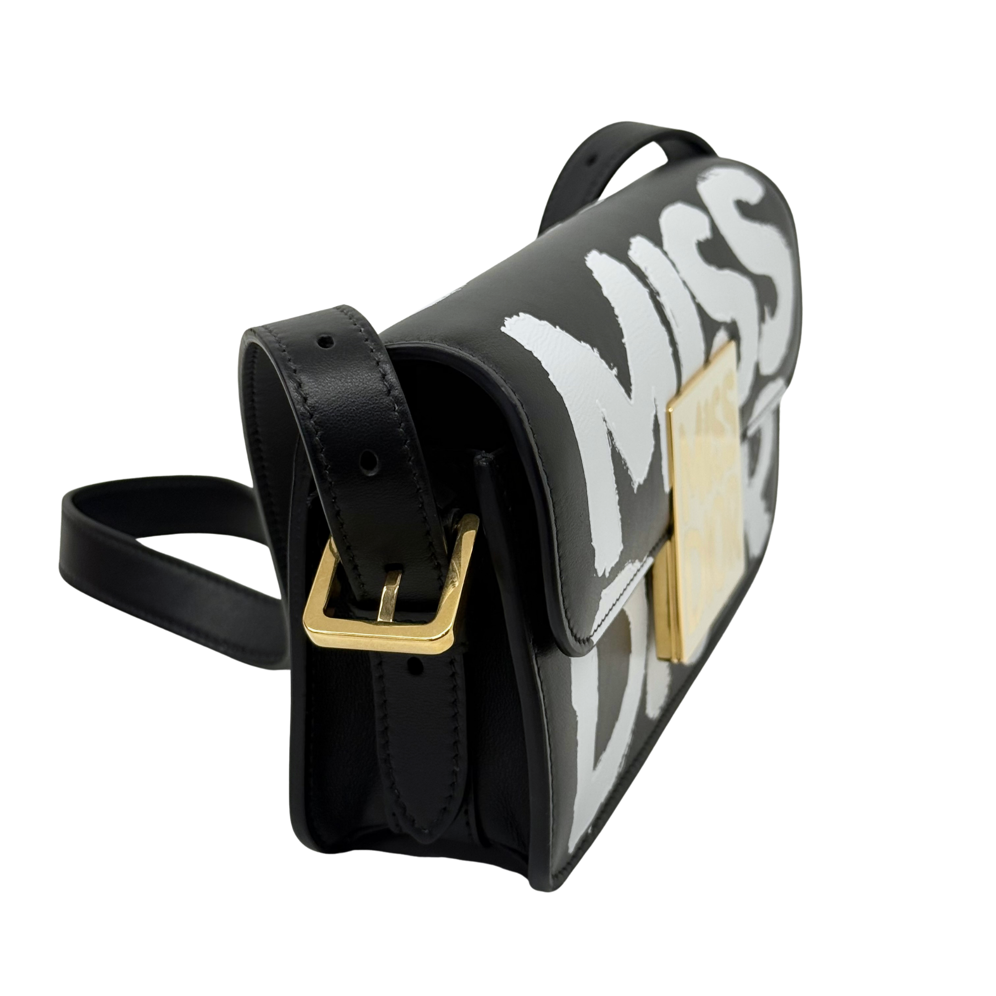 Dior Calfskin Graffiti Printed Miss Dior Flap Black White (brand new)