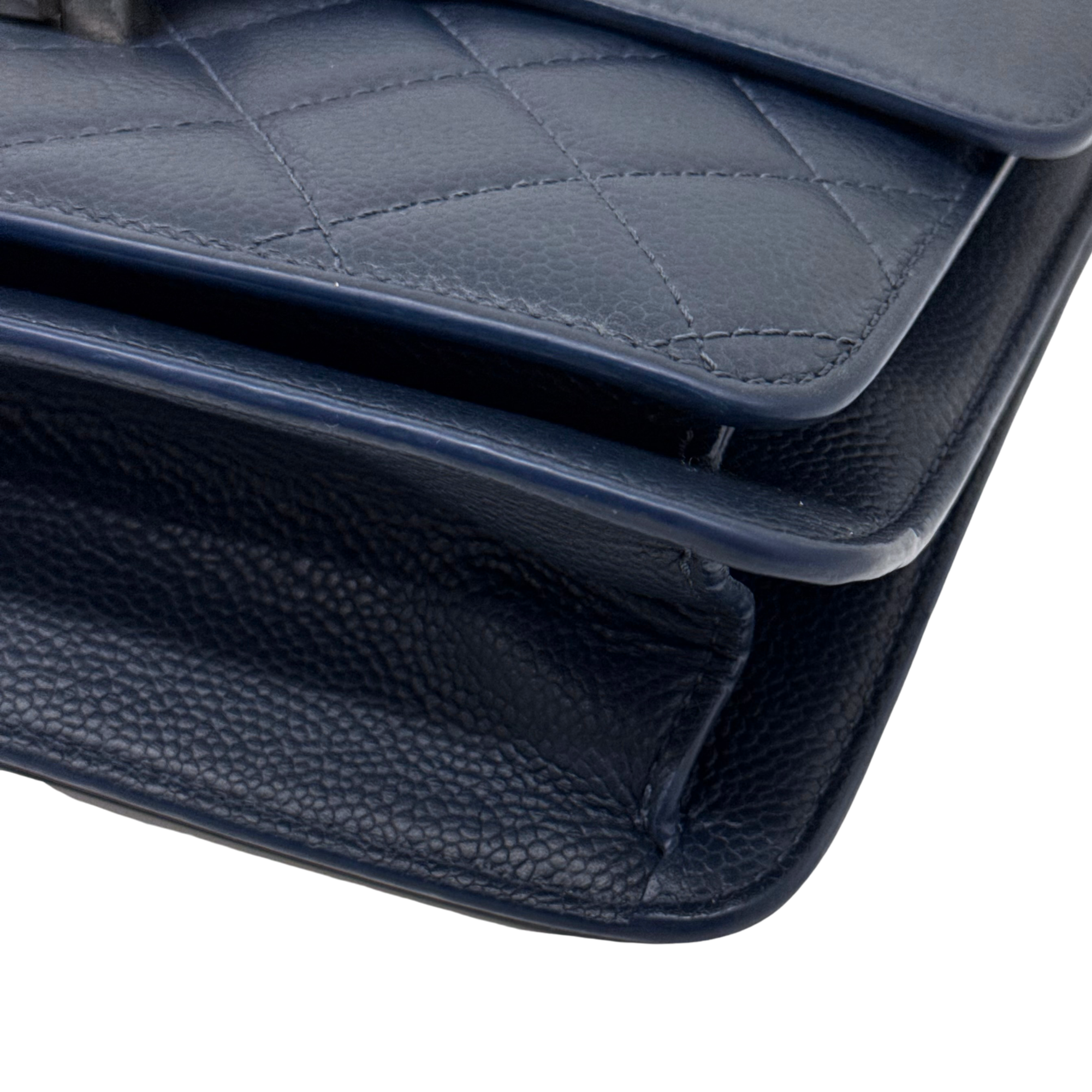 Chanel 2017 Chanel Navy Blue Quilted Leather Urban Companion Flap Bag (pre-owned)