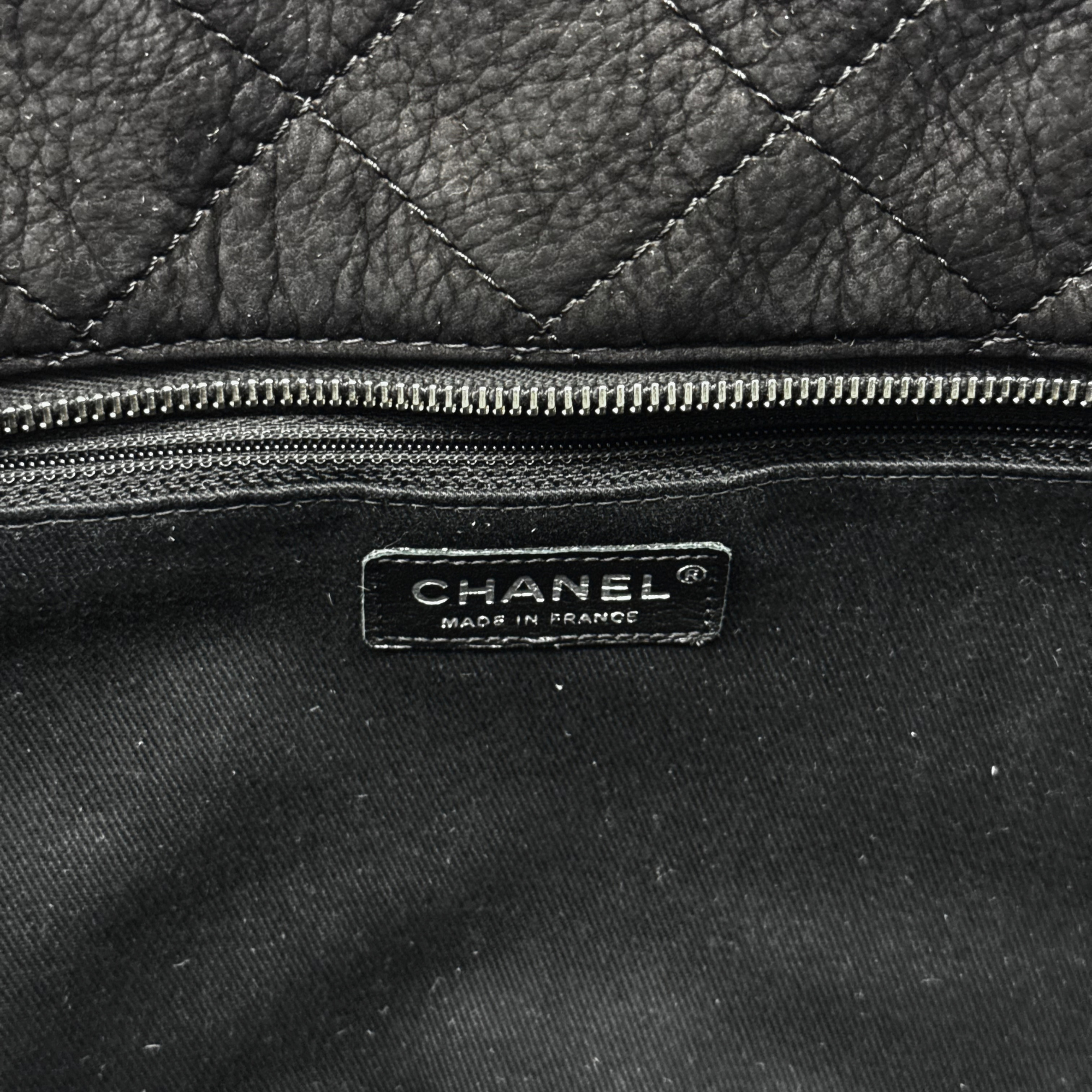 Chanel 2011 Black Nubuck Leather Large CC Shoulder Bag (pre-owned)