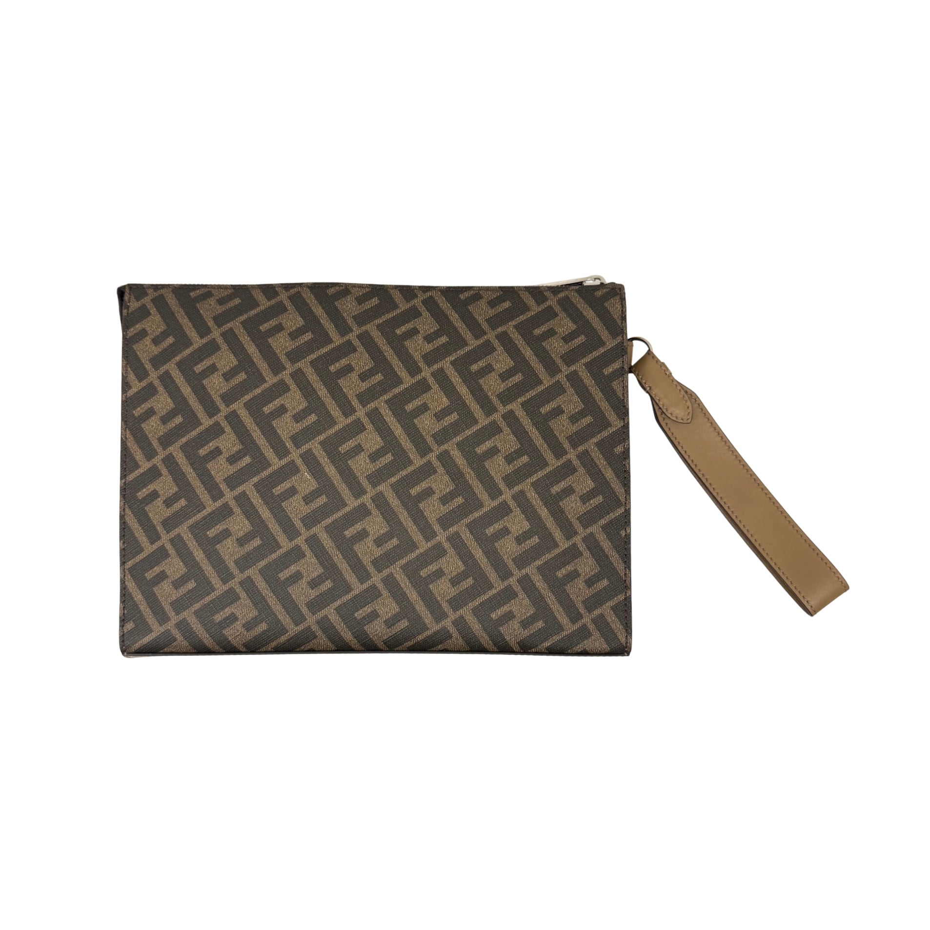Fendi Tri Color Coated Canvas and Leather Diagonal Wristlet Pouch (pre-owned)