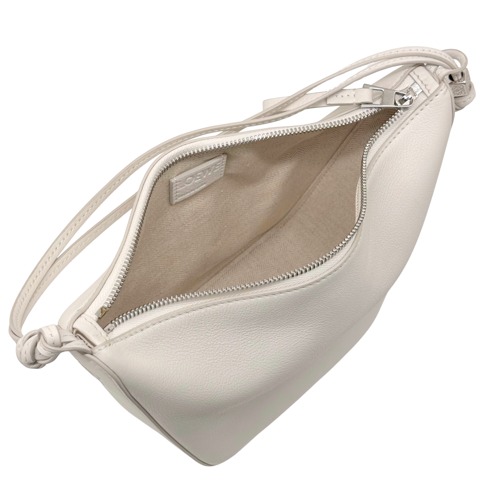 Loewe white Mini Leather Hammock Hobo satchel bag (pre-owned)