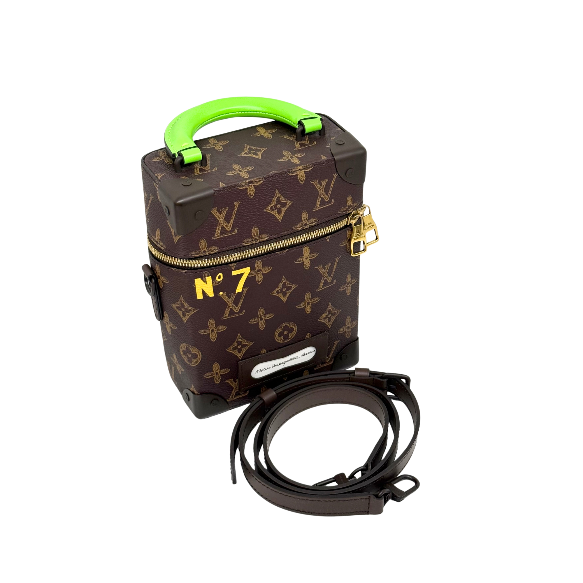 Louis Vuitton Monogram No7 Vertical Box Trunk satchel green and brown (pre-owned)