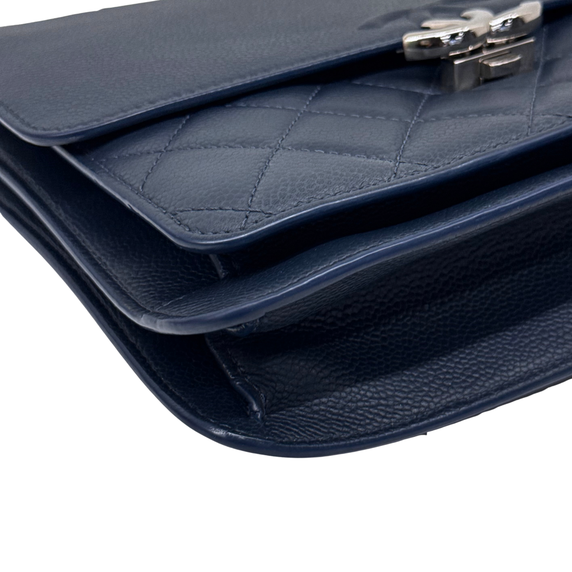 Chanel 2017 Chanel Navy Blue Quilted Leather Urban Companion Flap Bag (pre-owned)