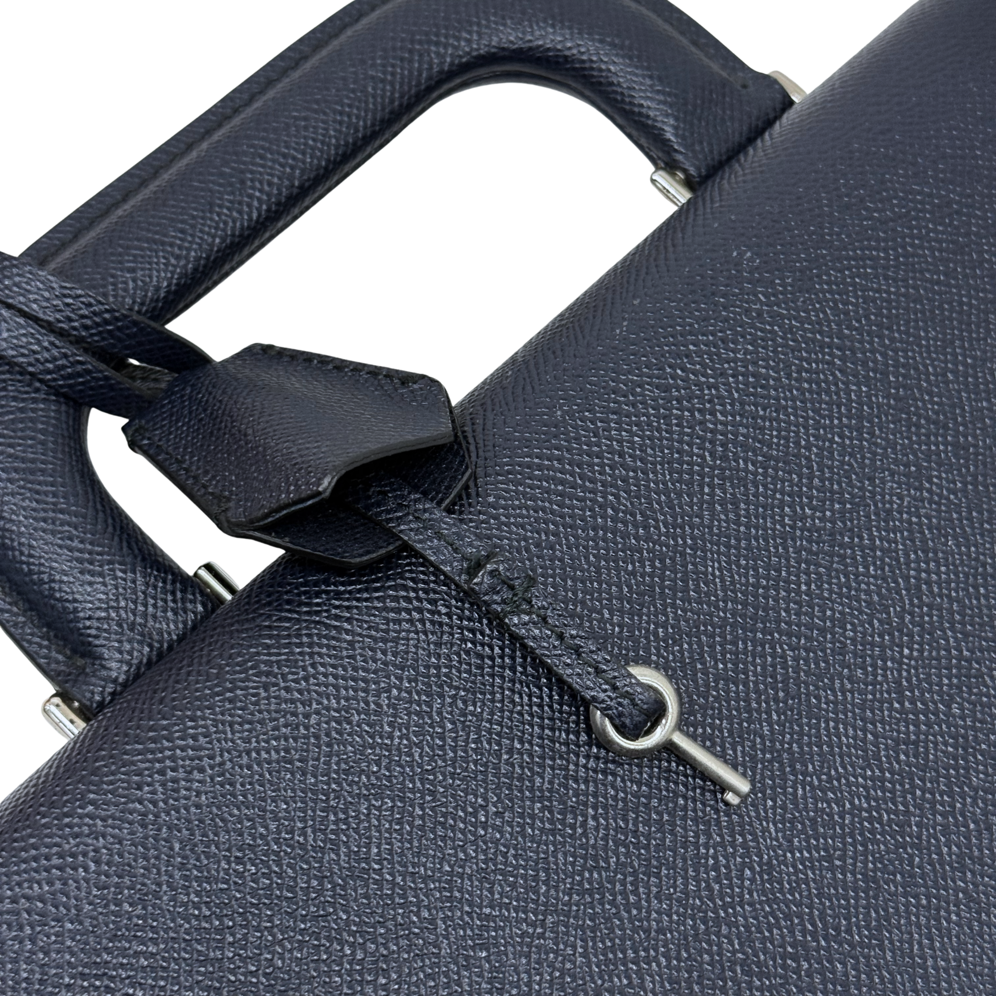 Bally Navado Leather Briefcase Navy Blue (pre-owned)