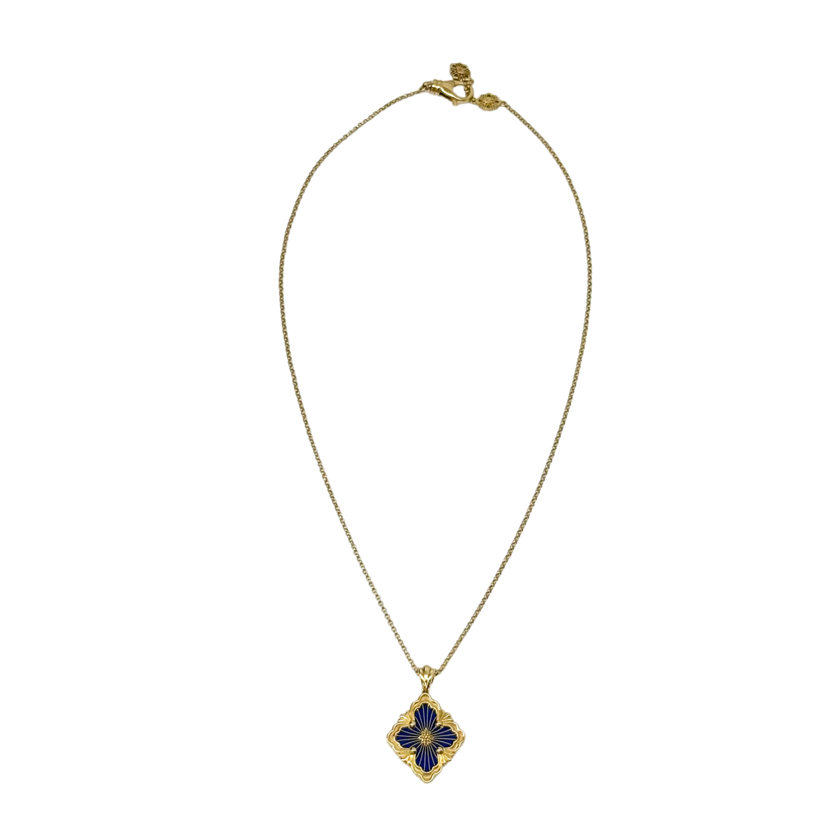 Buccellati Opera Tulle Pendant In Yellow Gold With Blue Enamel (pre-owned)
