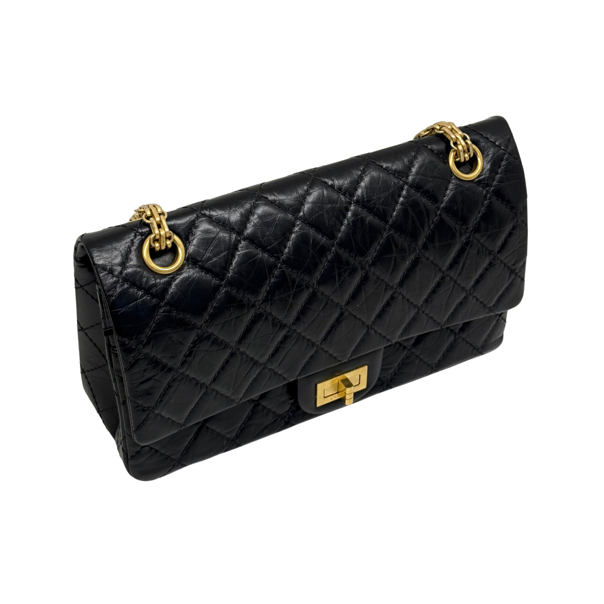Chanel black bag medium rectangle lock
