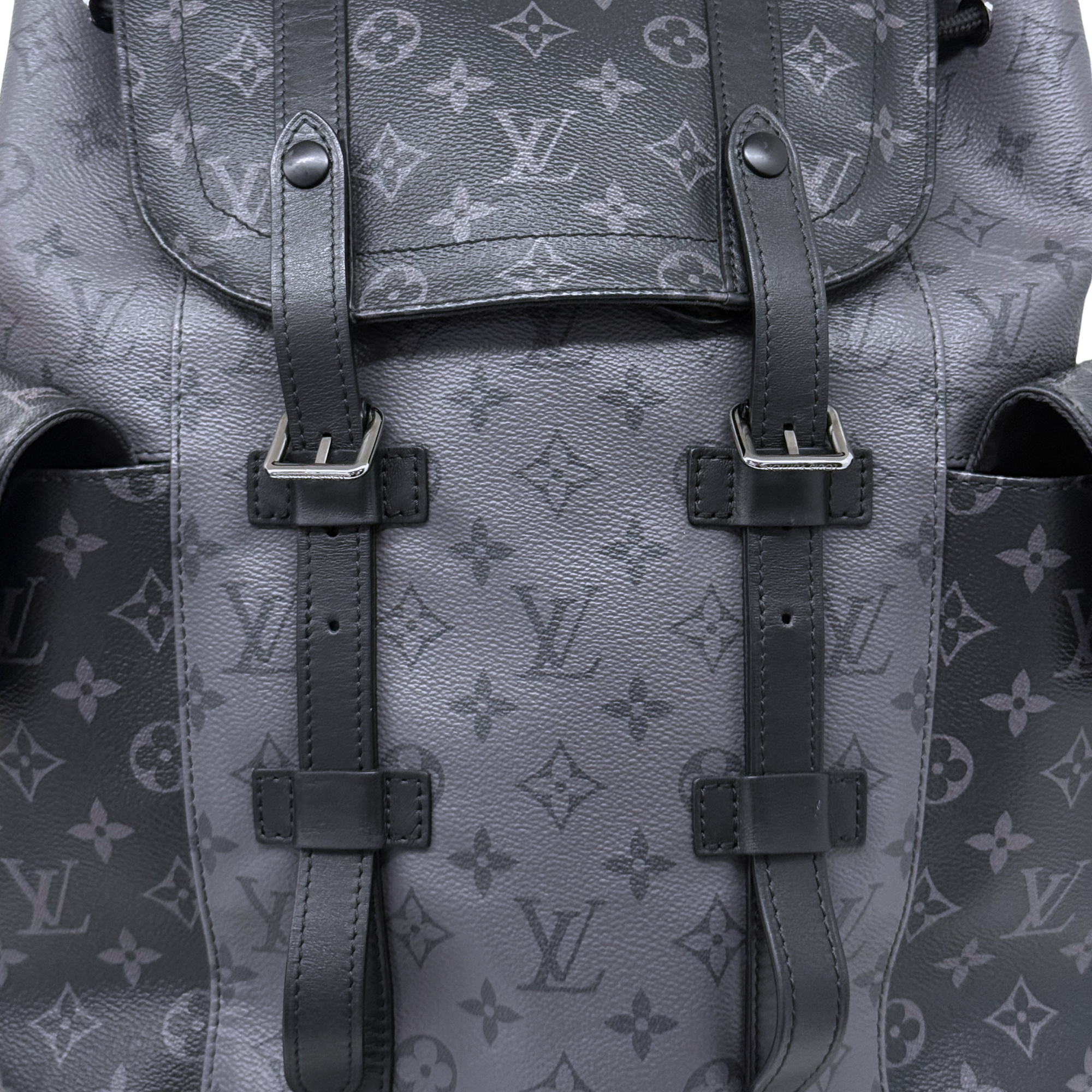 Louis Vuitton Christopher GM Eclipse Monogram Canvas PVC Leather Backpack Bag (pre-owned)