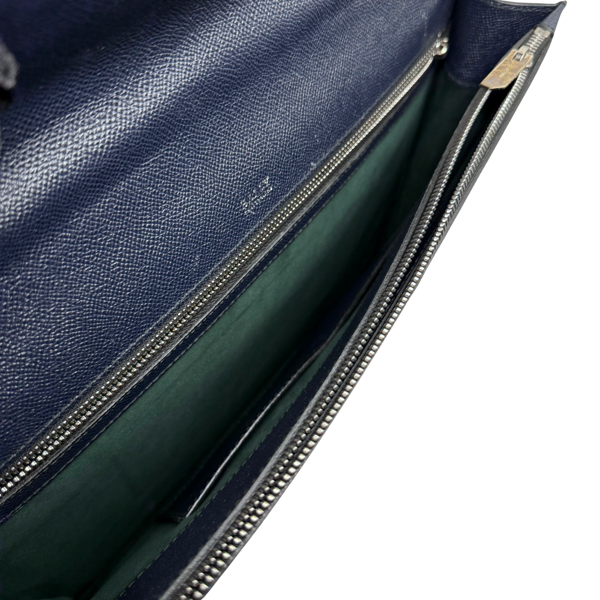 Bally Navado Leather Briefcase Navy Blue (pre-owned)