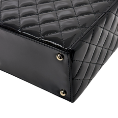 Chanel Small Box Shoulder Bag in black patent calfskin microchipped (pre-owned)