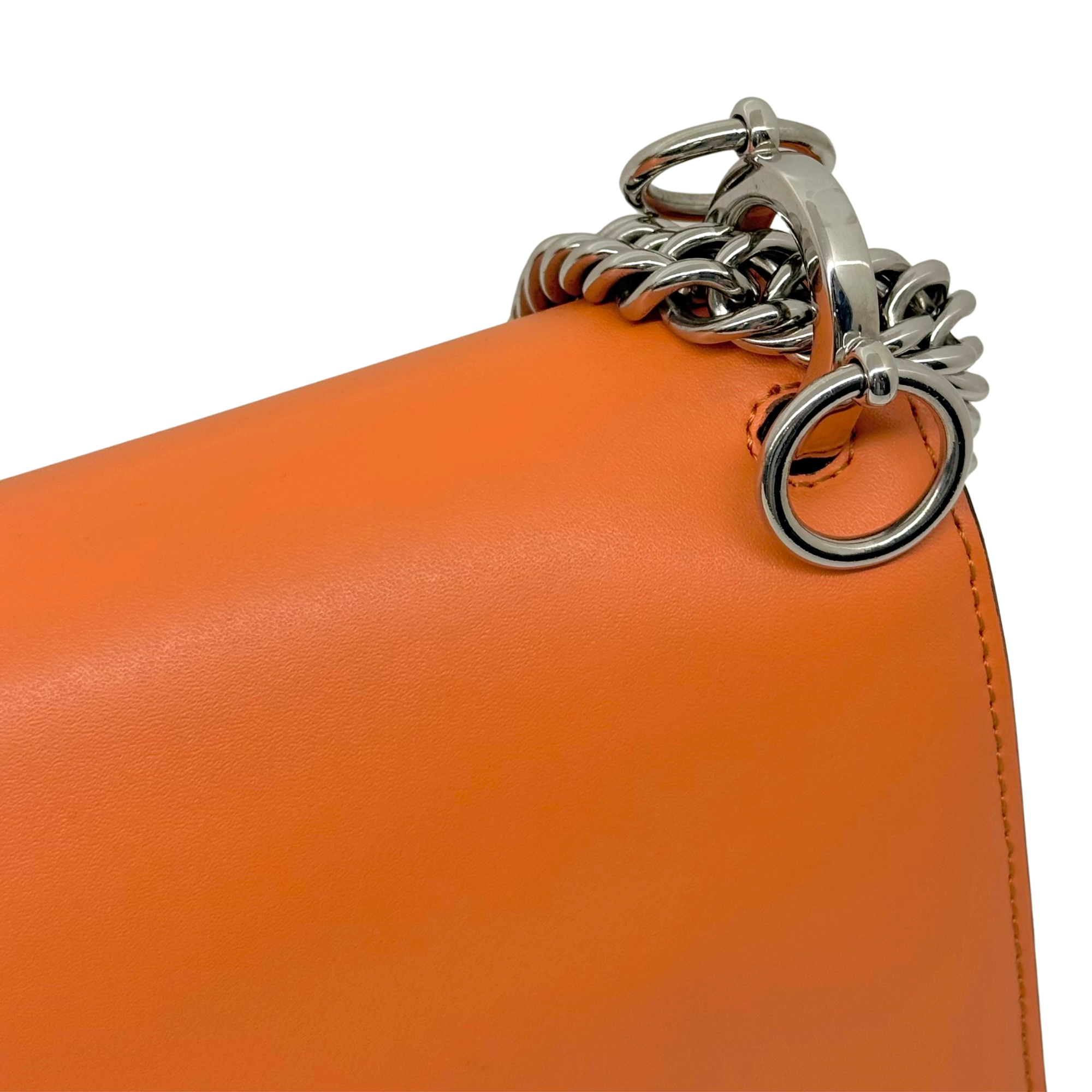 Fendi Kan I Small shoulder bag in orange leather (pre-owned)