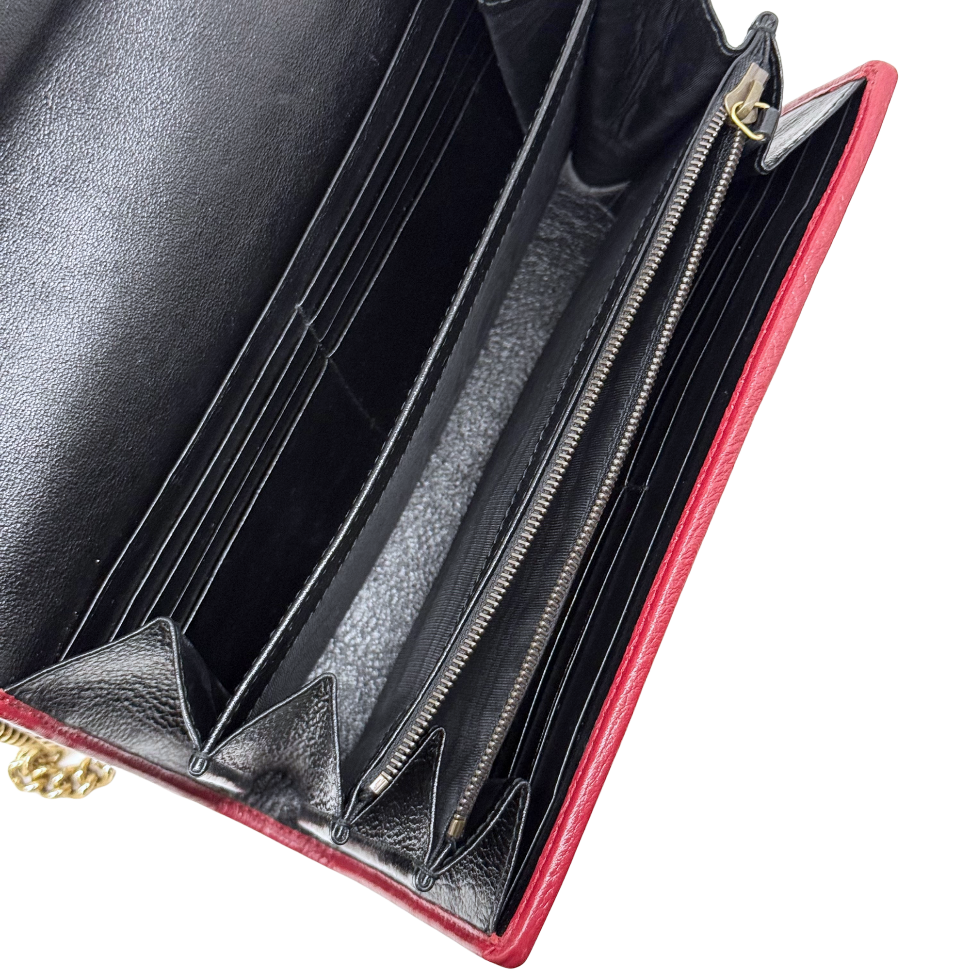 Gucci Bicolor Torchon GG Marmont Chain Wallet (pre-owned)