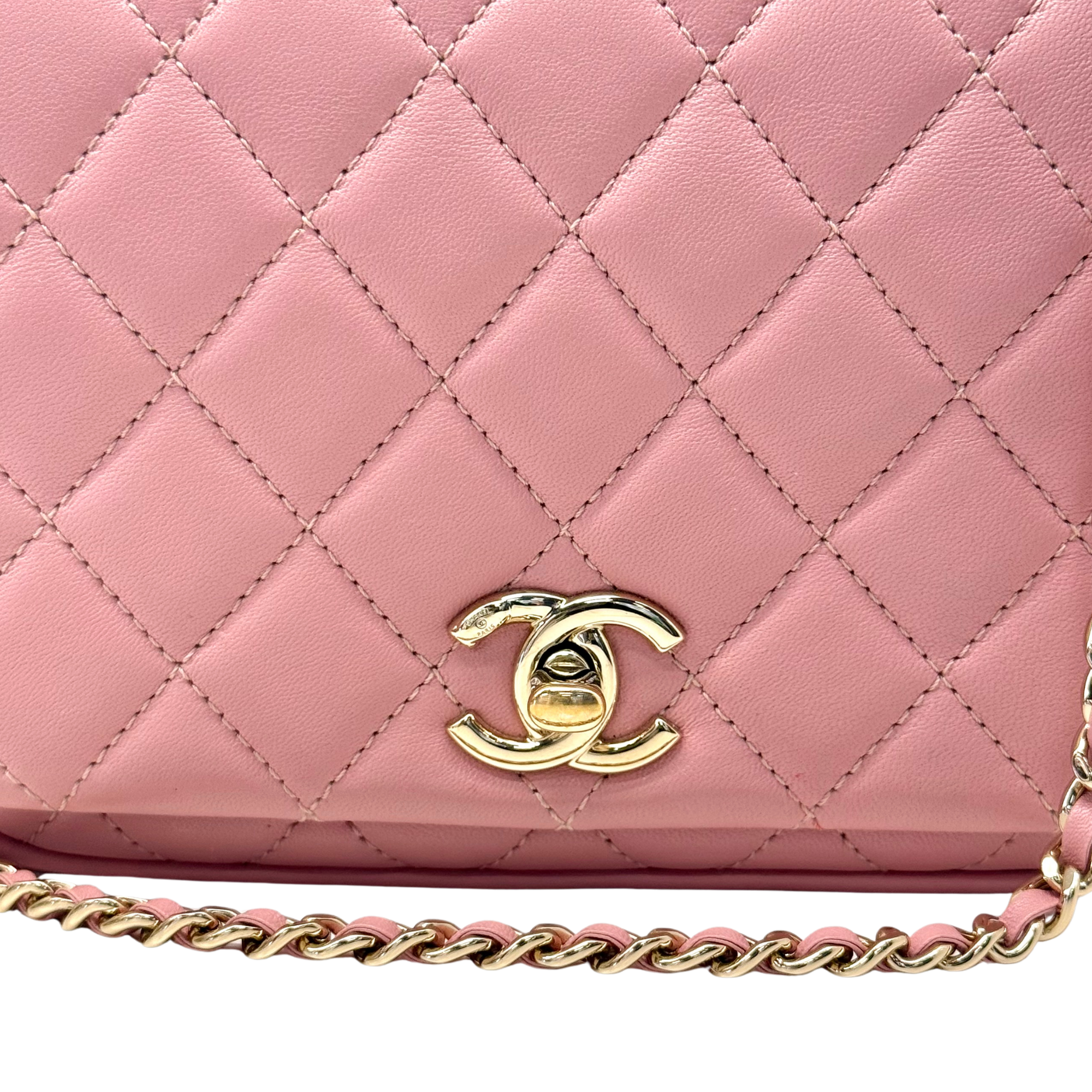 Chanel salmon pink top handle bag