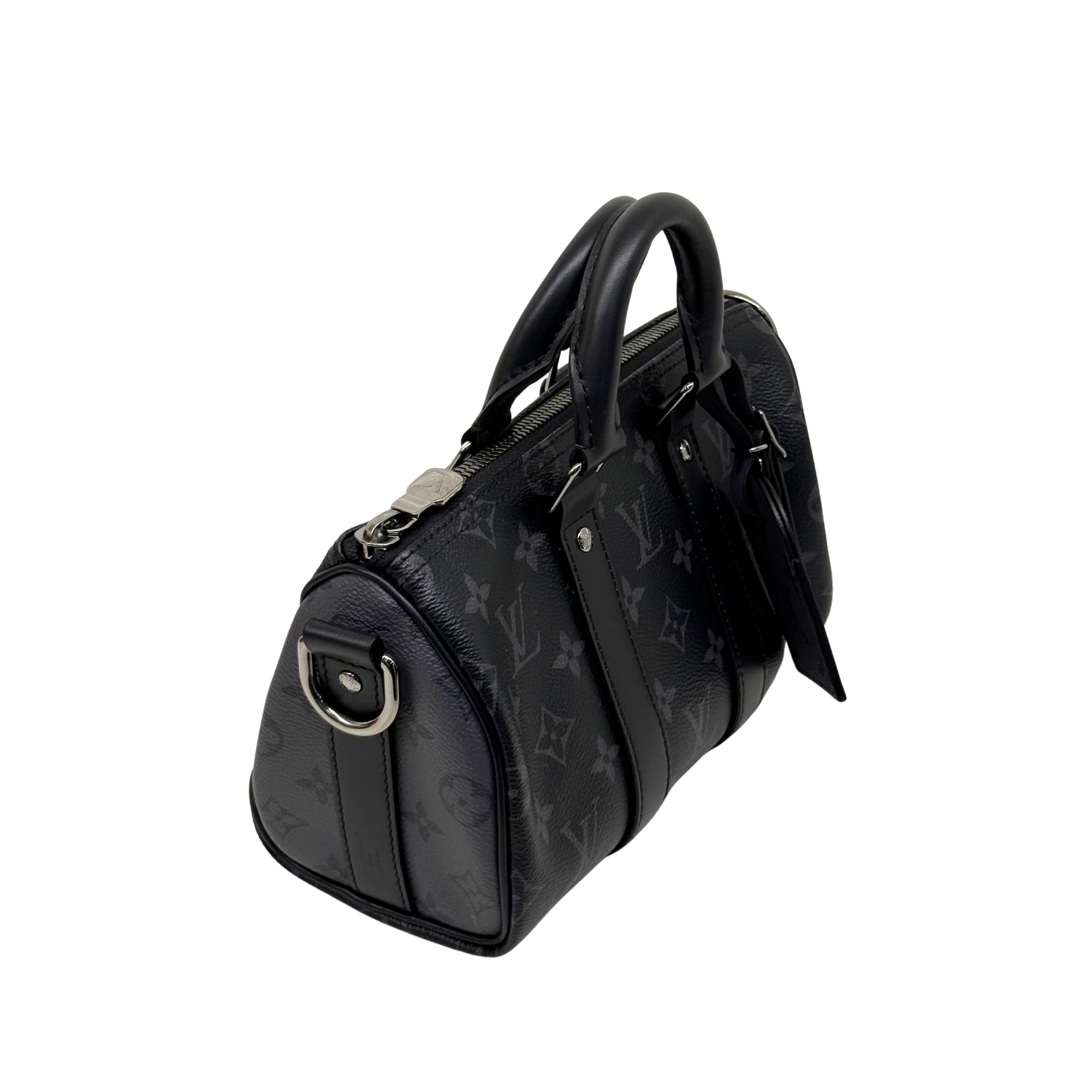 Pre-owned Louis Vuitton black monogram leather handbag with top handles and side pockets