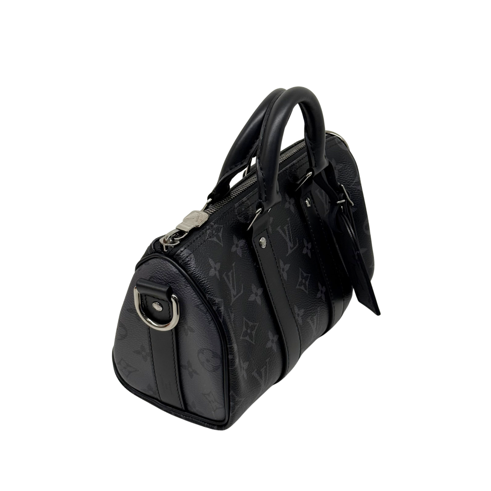 Pre-owned Louis Vuitton black monogram leather handbag with top handles and side pockets