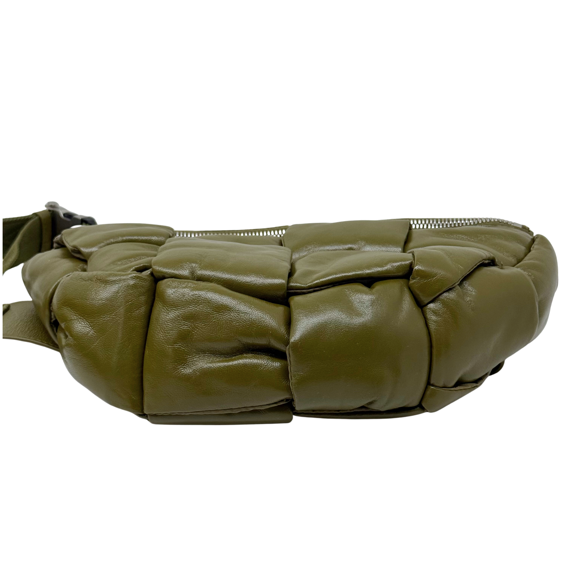 Bottega Veneta CASSETTE Lambskin Fanny Pack Moss Green (brand new)