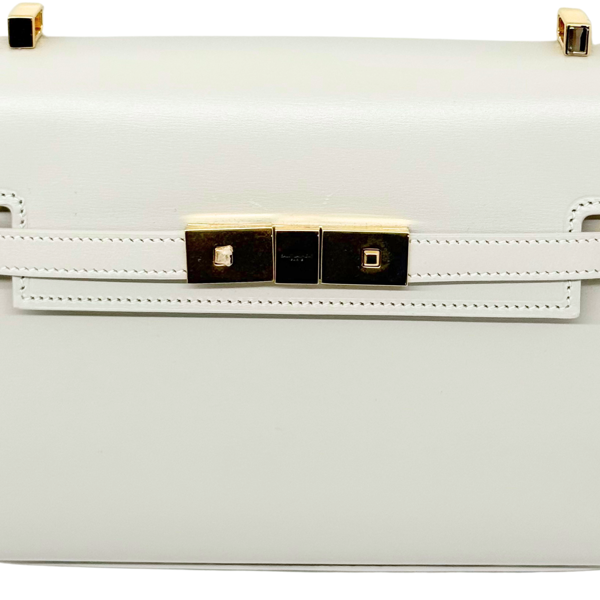 YSL Yves Saint Laurent Paris Cream Leather Manhattan Shoulder Bag (brand new)