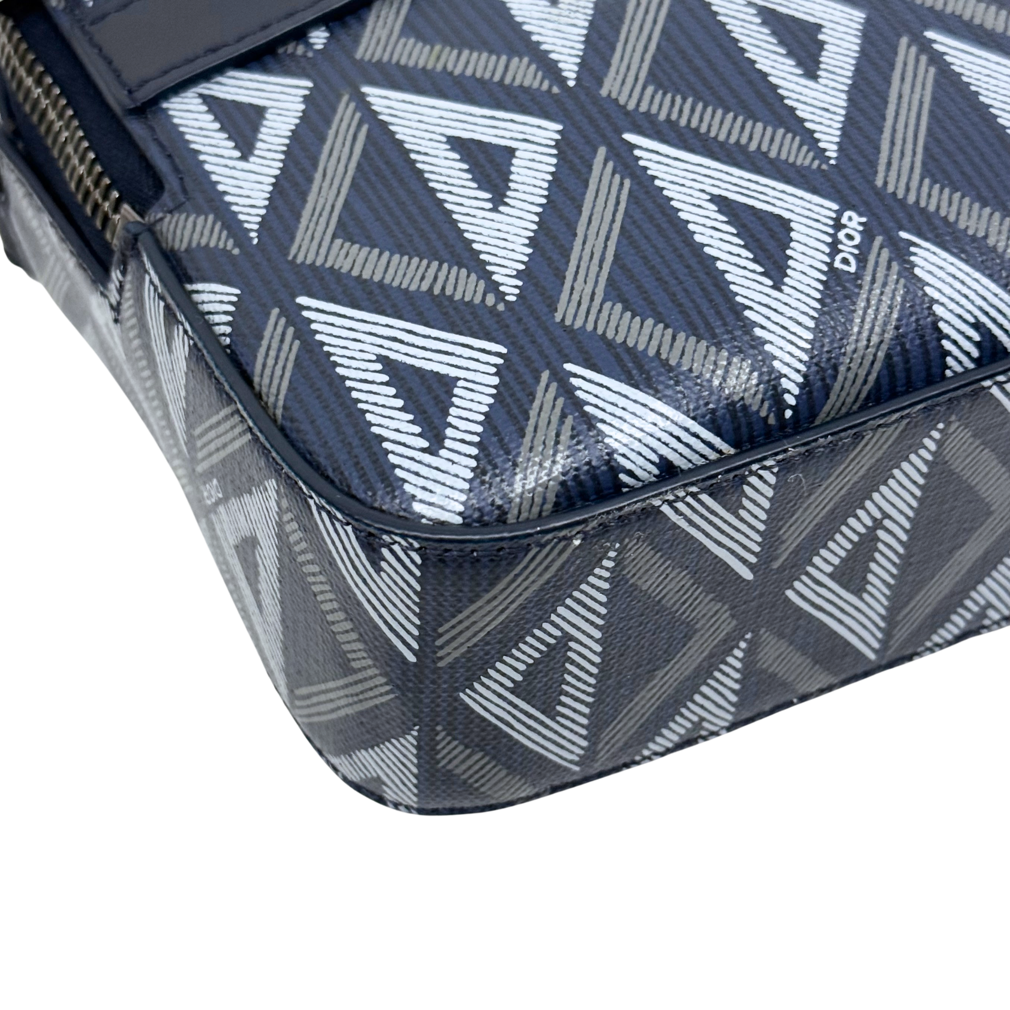 Dior Coated Canvas CD Diamond Safari Messenger Blue (brand new)