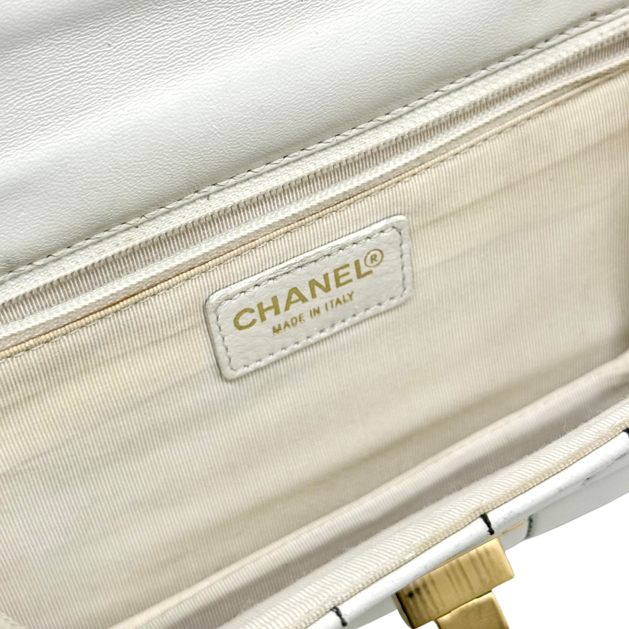 Chanel White Black Bag