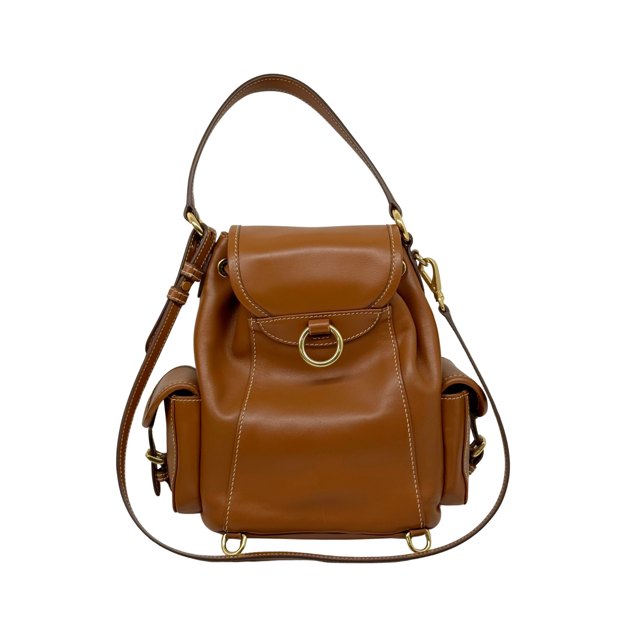 Miu Miu Leather Brown backpack (pre-owned)