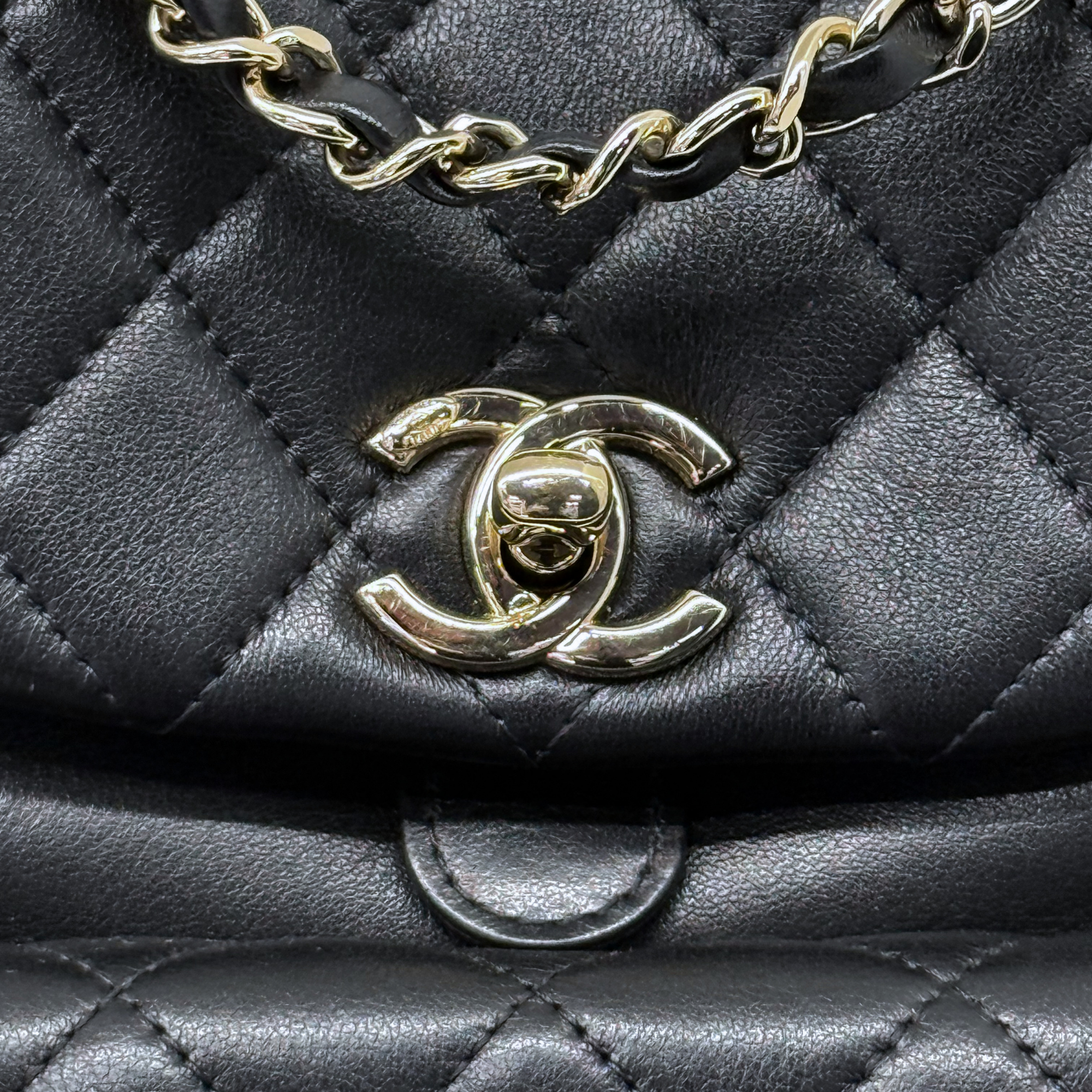 Chanel black backpack bag