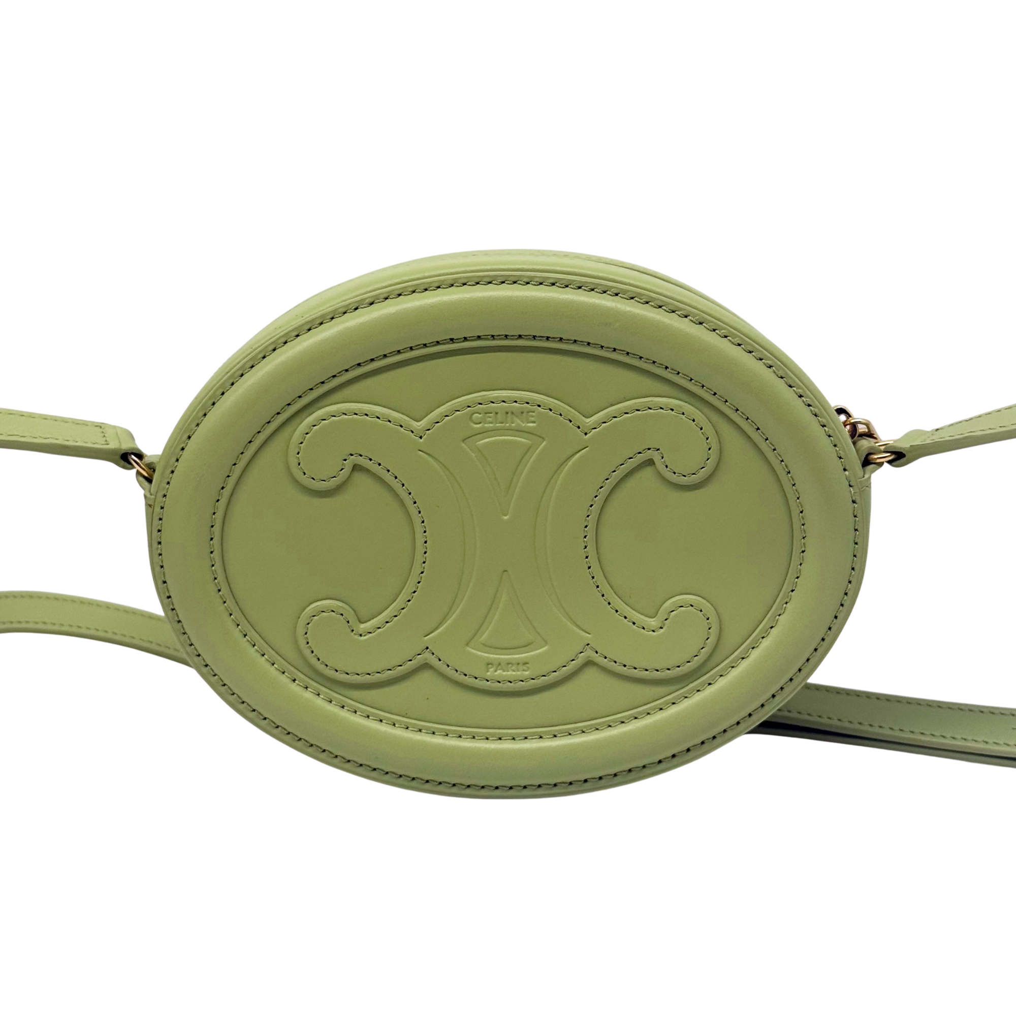 Celine Crossbody Oval Purse Cuir Triomphe in Smooth Calfskin (pre-owned)